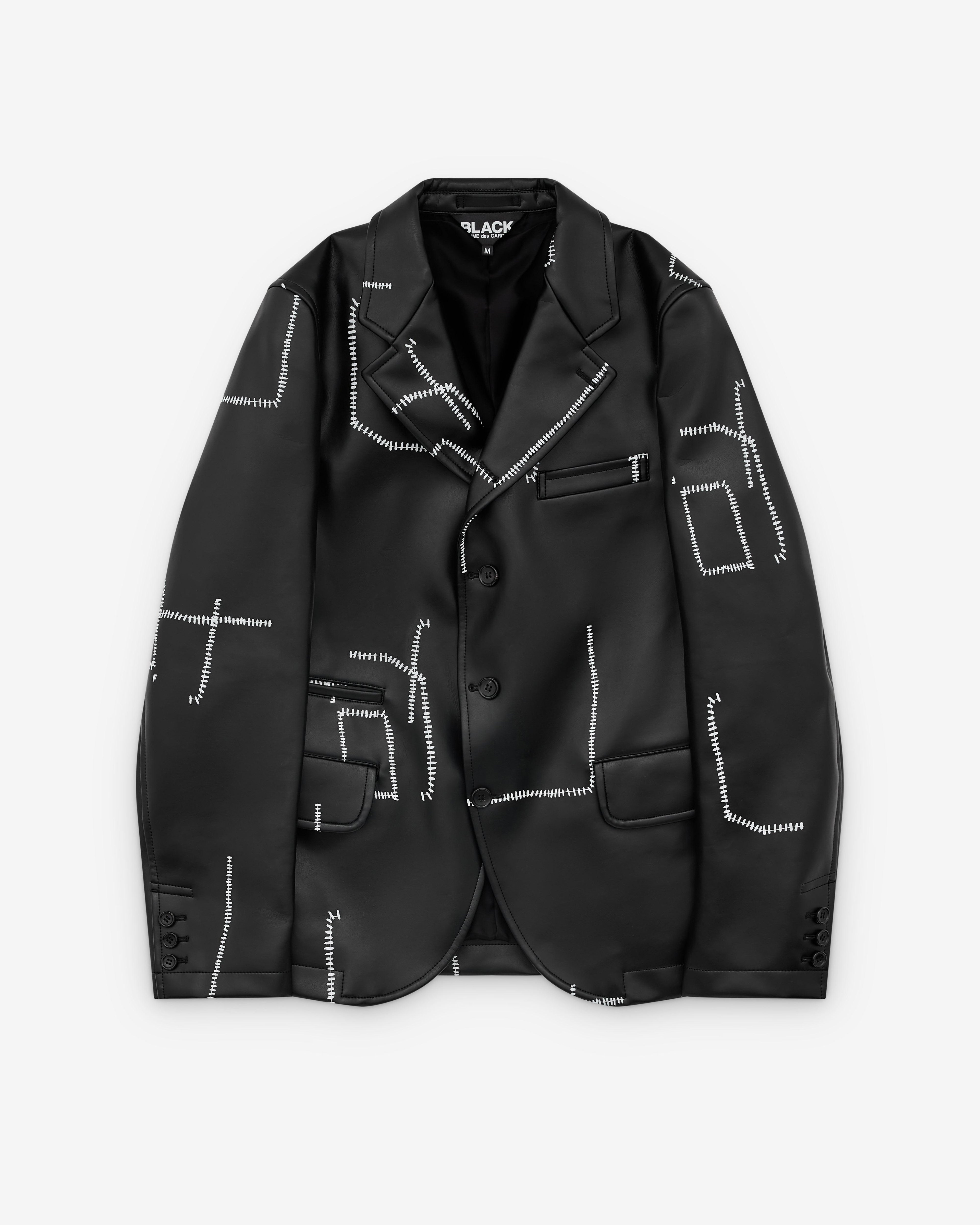 Black Comme des Garçons -  Printed Stitch Detail Jacket - (Black) by COMME DES GARCONS
