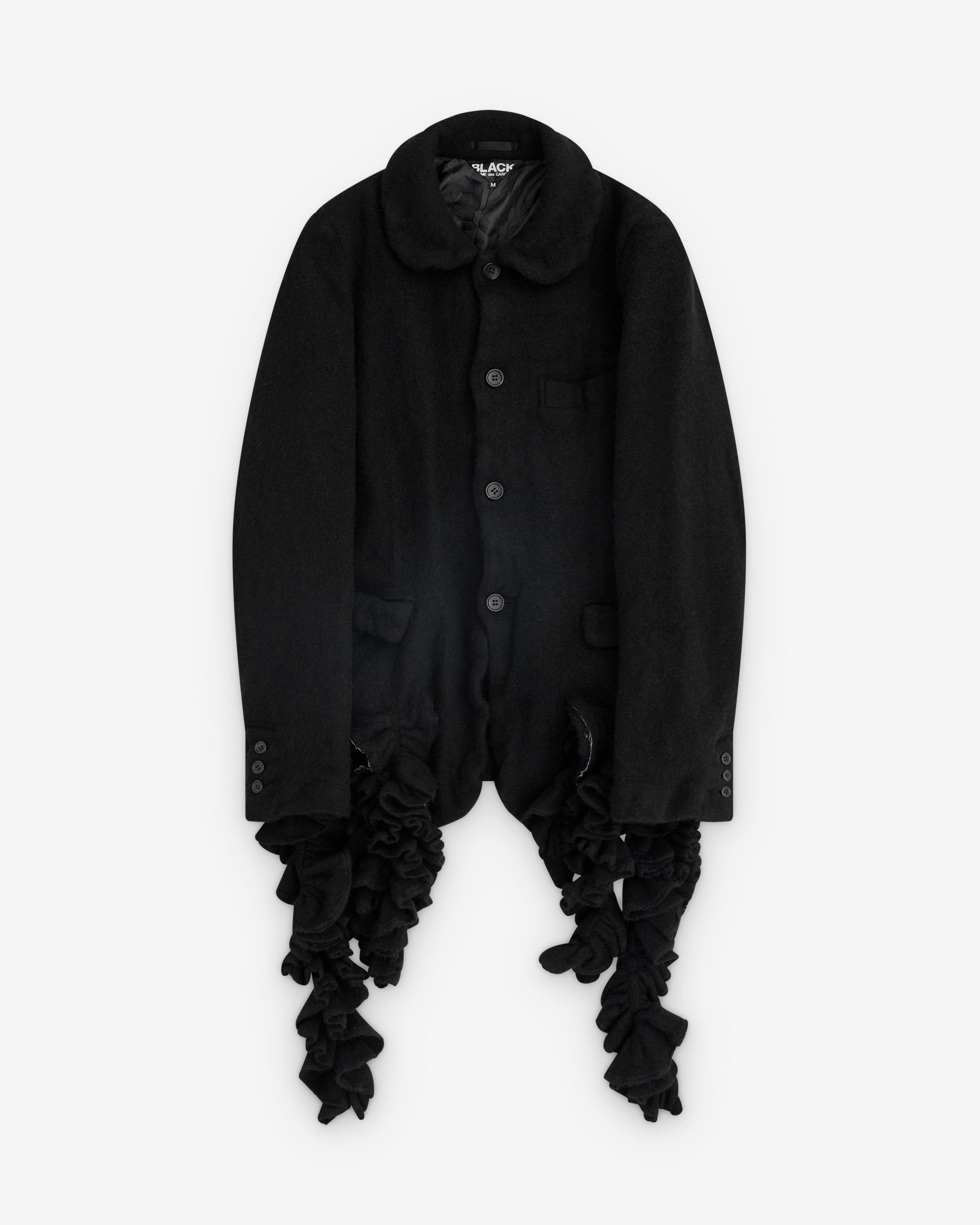 Black Comme des Garçons - Round Collar Wool Blazer - (Black) by COMME DES GARCONS