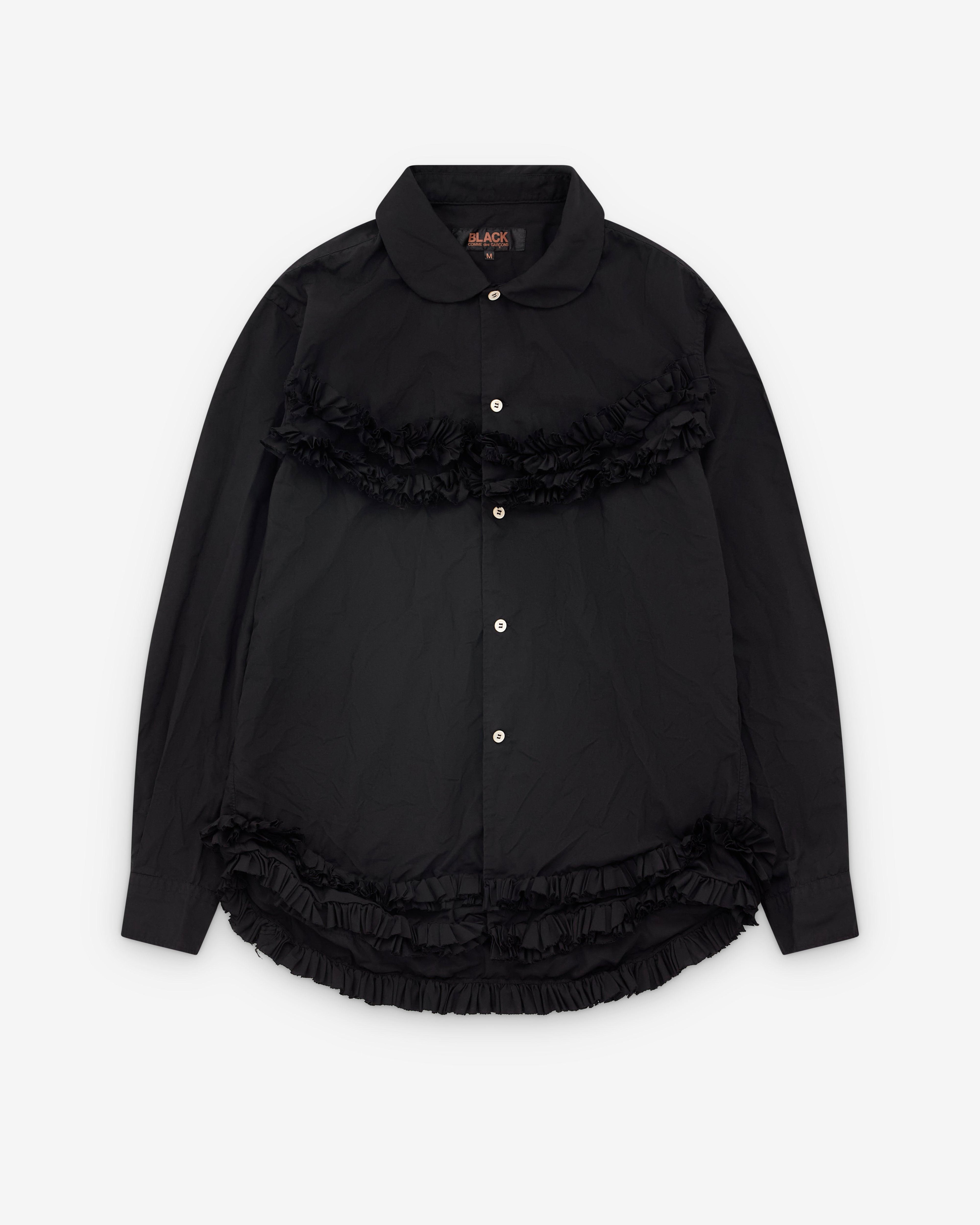 Black Comme des Garçons - Ruffle Seam Shirt - (Black) by COMME DES GARCONS
