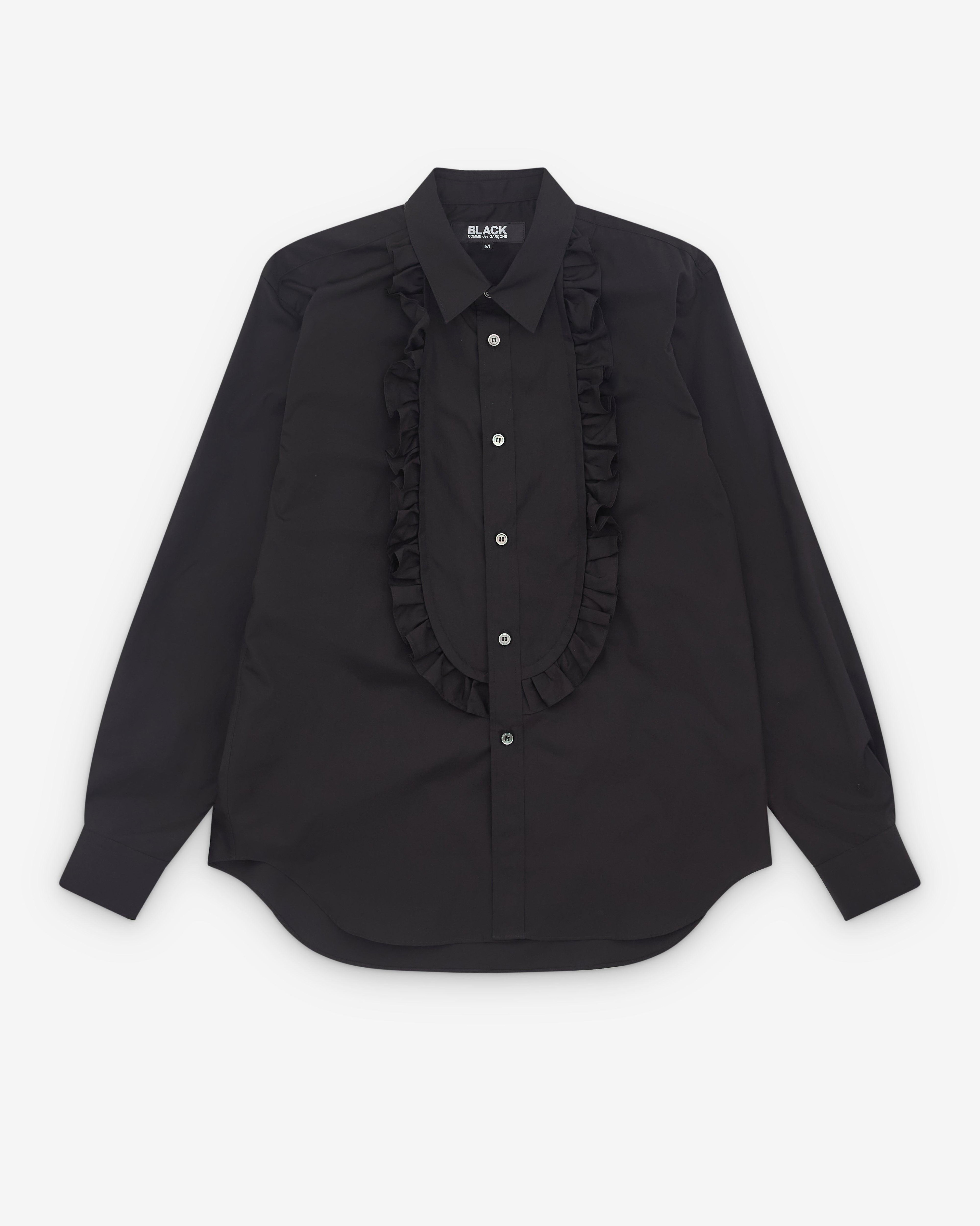 Black Comme des Garçons - Ruffle Yoke Shirt - (Black) by COMME DES GARCONS