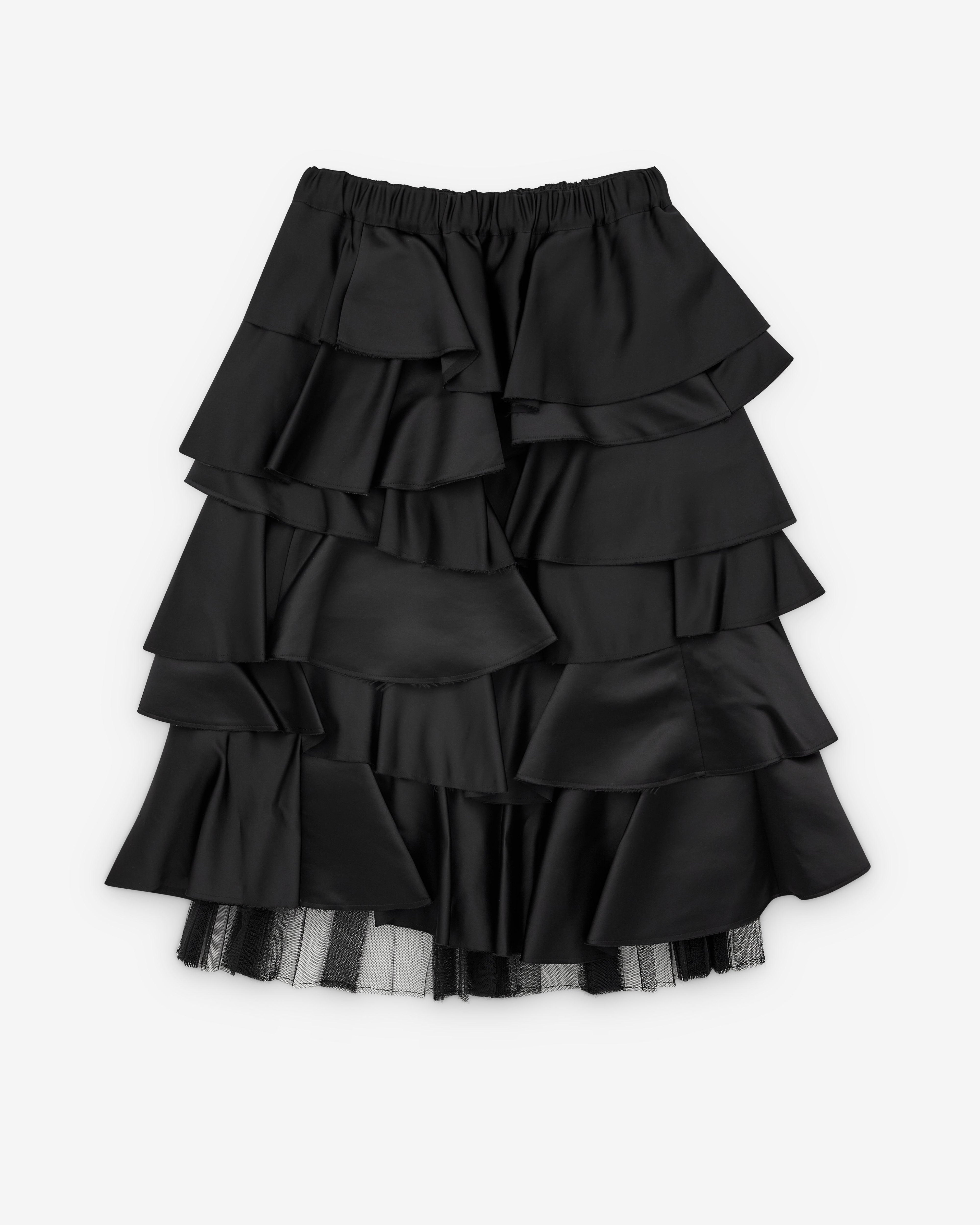 Black Comme des Garçons - Women's Layered Frill Skirt - (Black) by COMME DES GARCONS