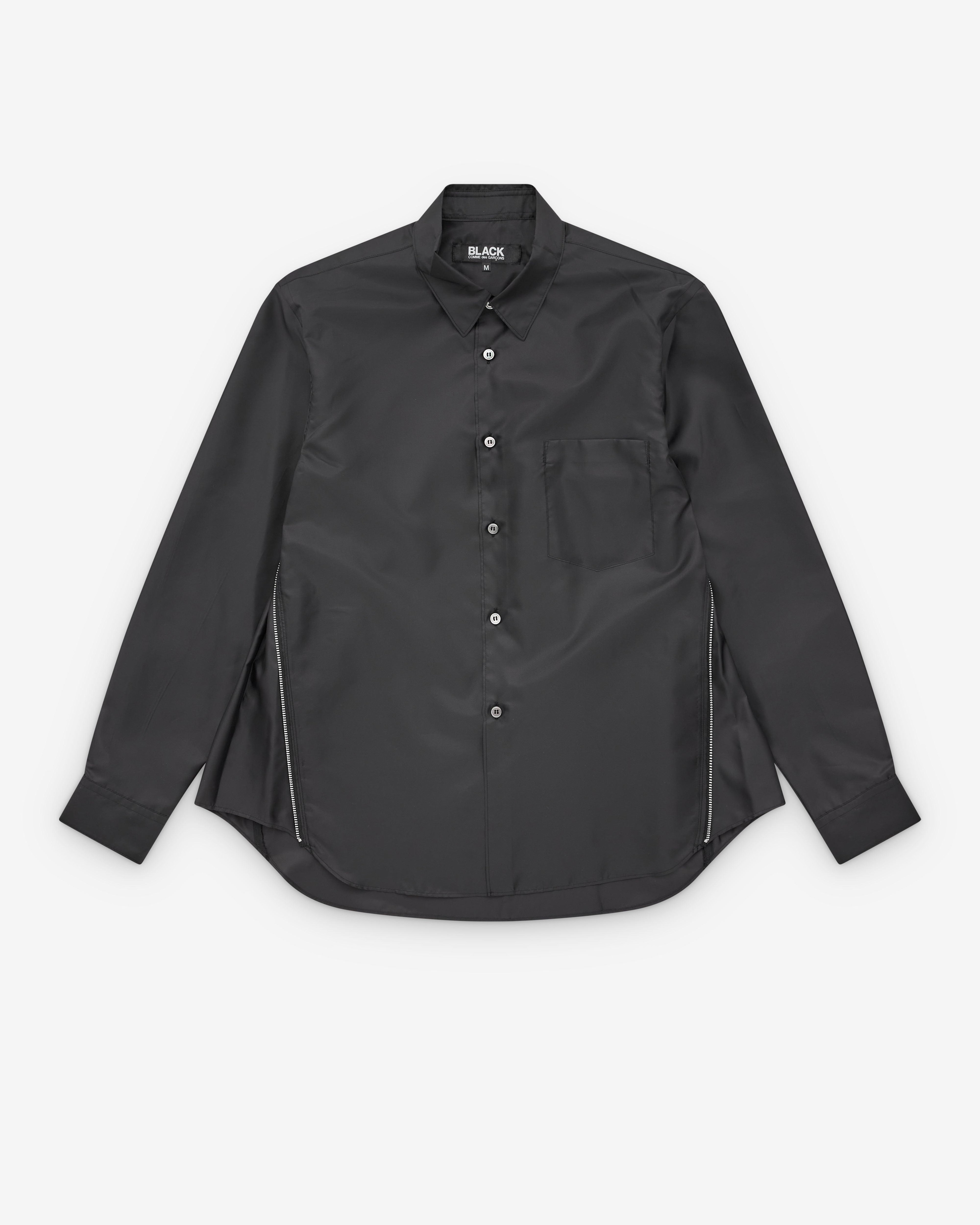 Black Comme des Garçons - Zip Side Seam Shirt - (Black) by COMME DES GARCONS