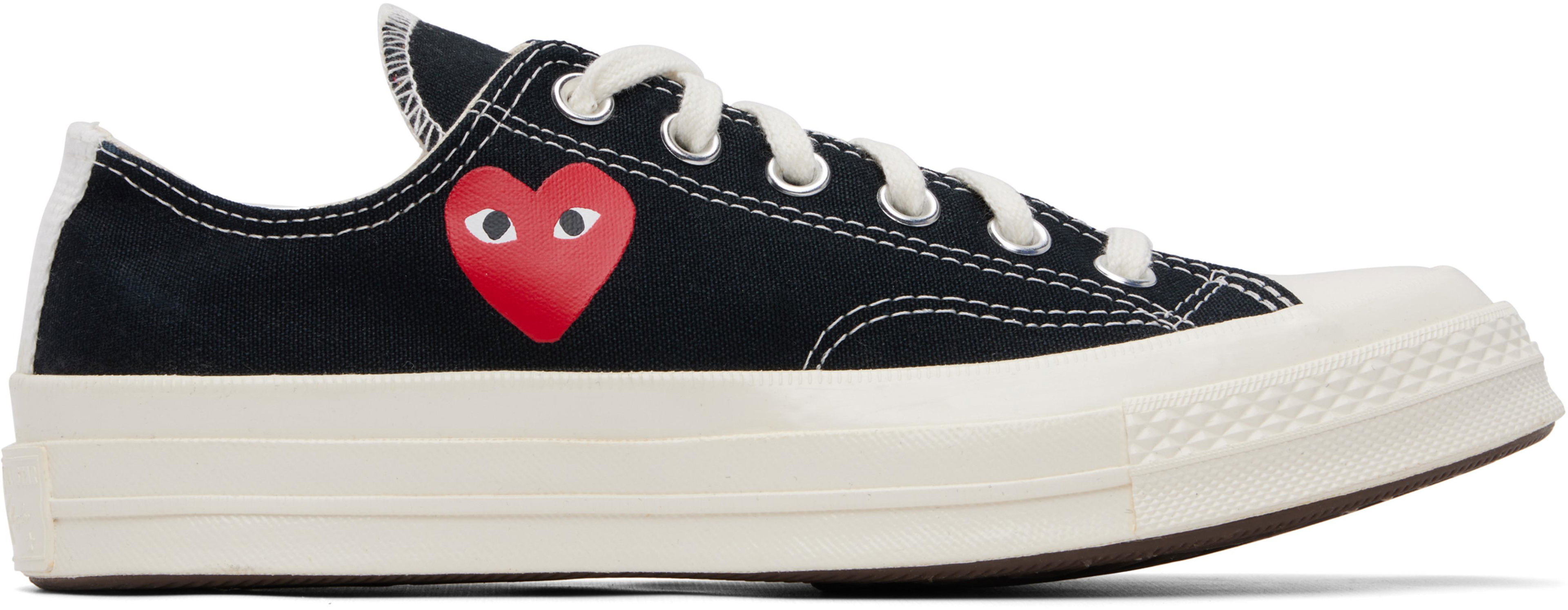 Black Converse Edition Chuck 70 OG Single Heart Sneakers by COMME DES GARCONS