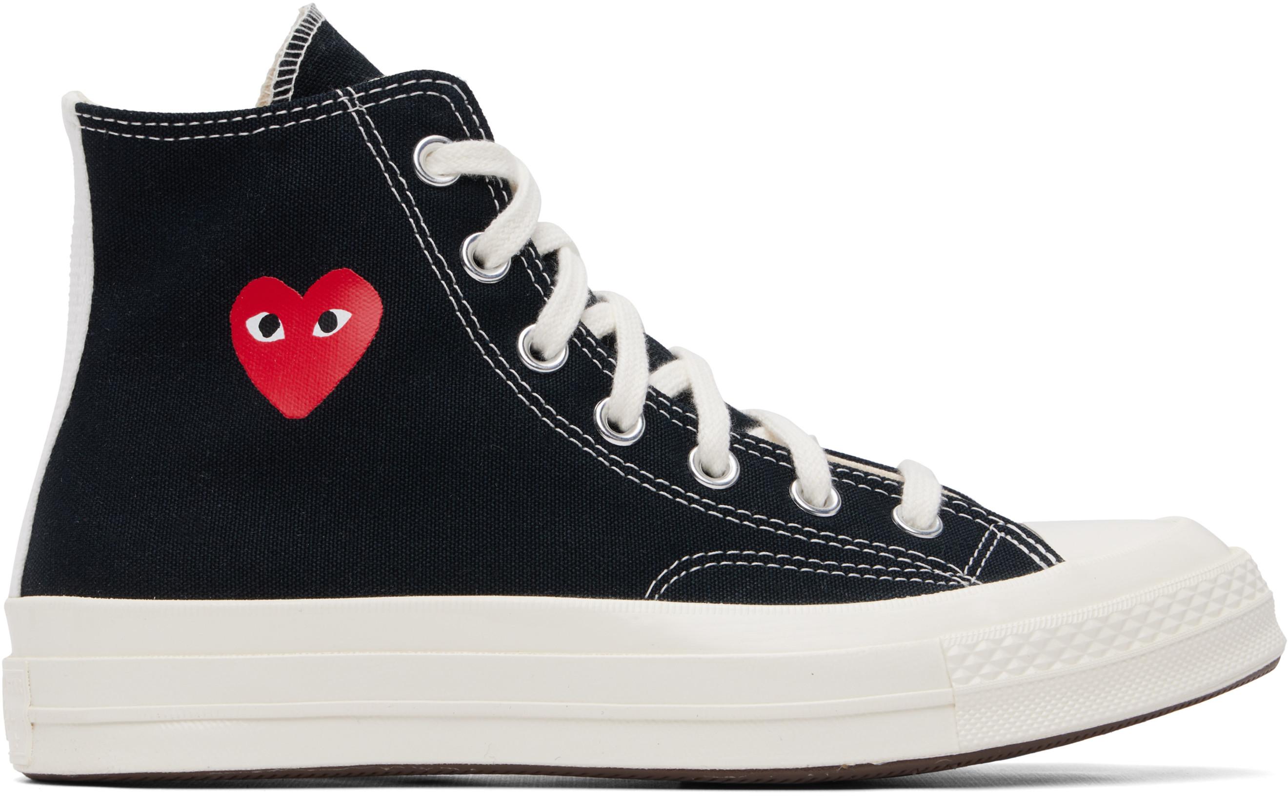 Black Converse Edition Chuck 70 OG Single Heart Sneakers by COMME DES GARCONS