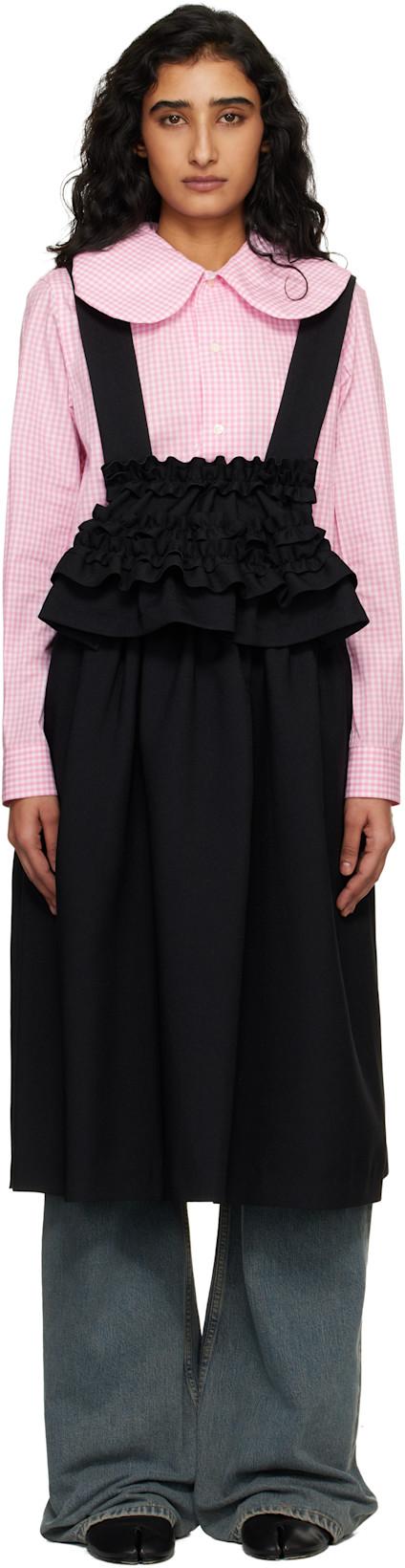 Black Gabardine Midi Skirt. by COMME DES GARCONS