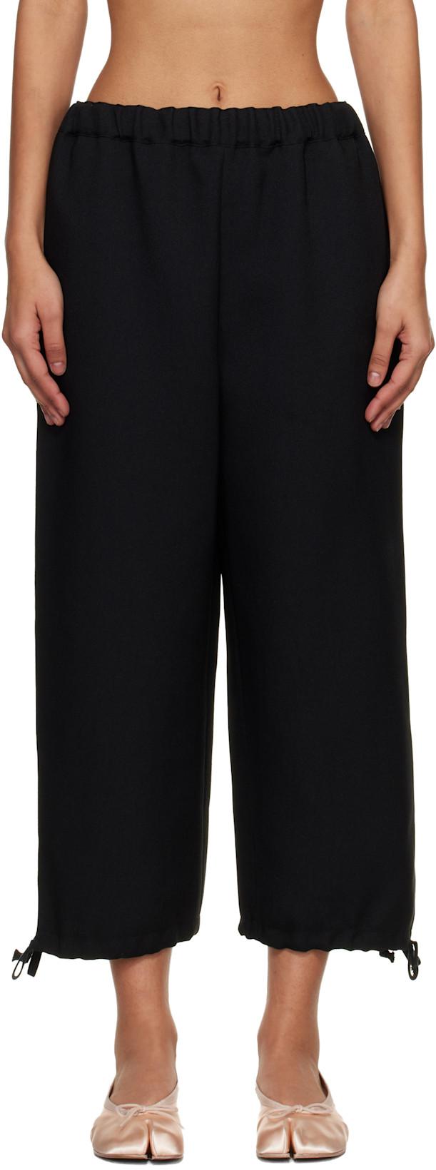 Black Gabardine Trousers by COMME DES GARCONS