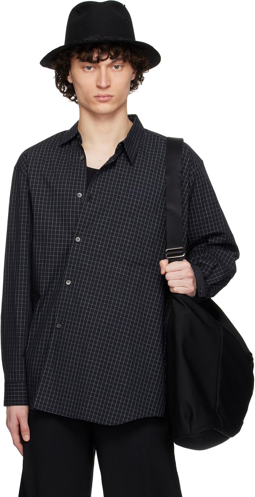 Black Windowpane Shirt by COMME DES GARCONS