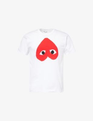 Brand-Print Crewneck Cotton-Jersey T-Shirt by COMME DES GARCONS