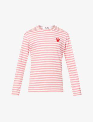 Branded stripe-print cotton-jersey top by COMME DES GARCONS