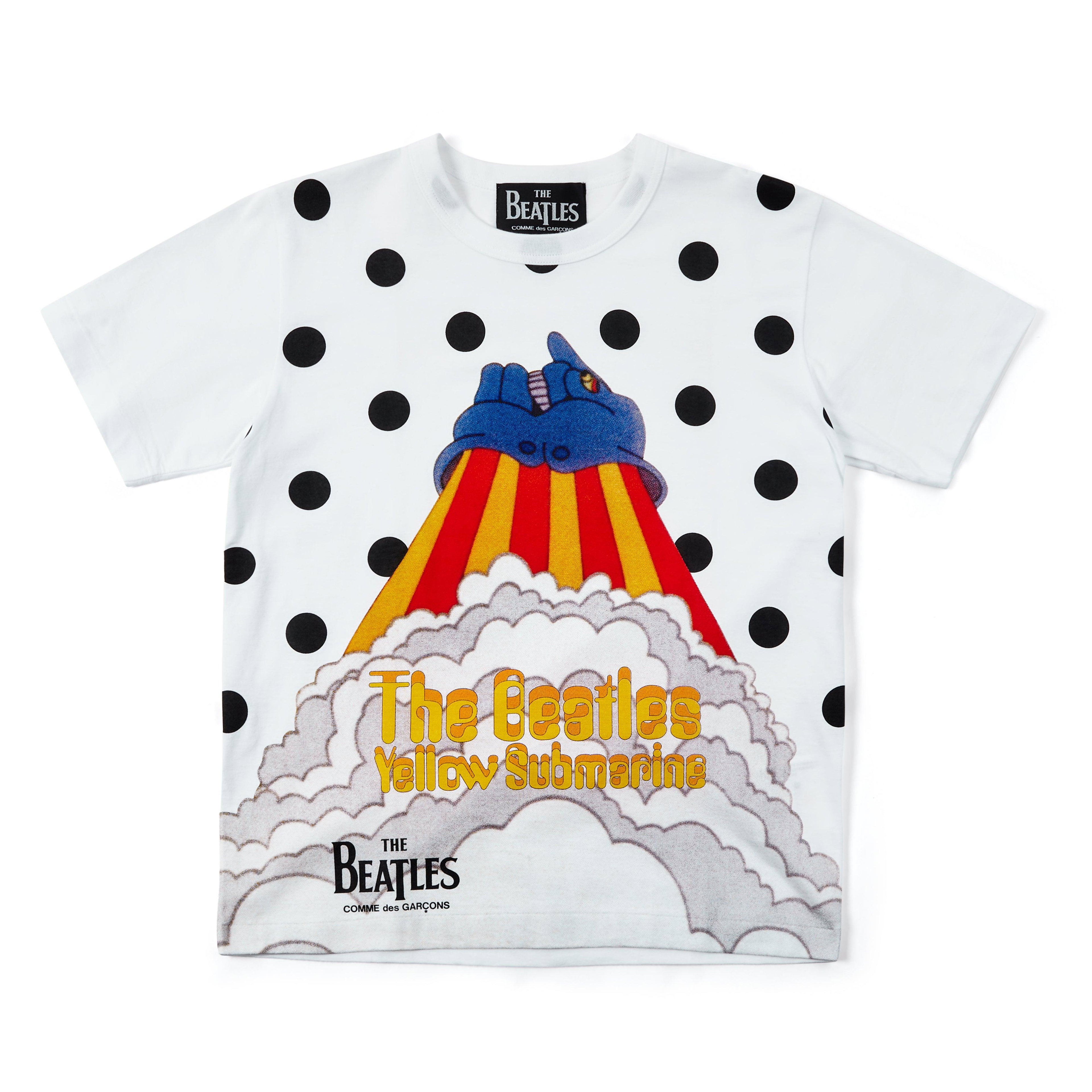 CDG Beatles - Black Spot Submarine T-Shirt - (White) by COMME DES GARCONS