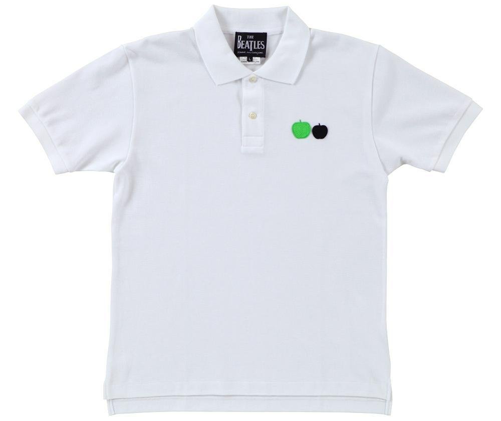 CDG Beatles - Polo Shirt - (White with embroidered Apples) by COMME DES GARCONS