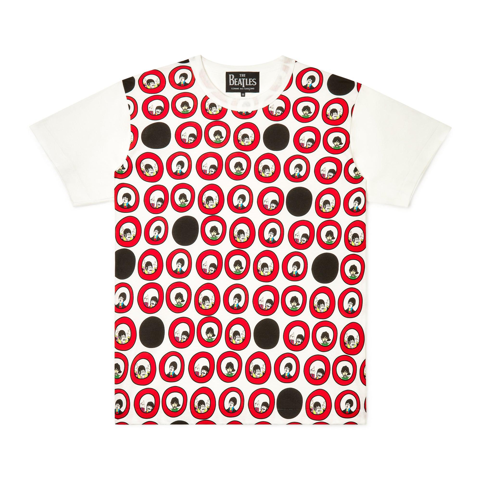 CDG Beatles - Red Circle T-Shirt - (White) by COMME DES GARCONS
