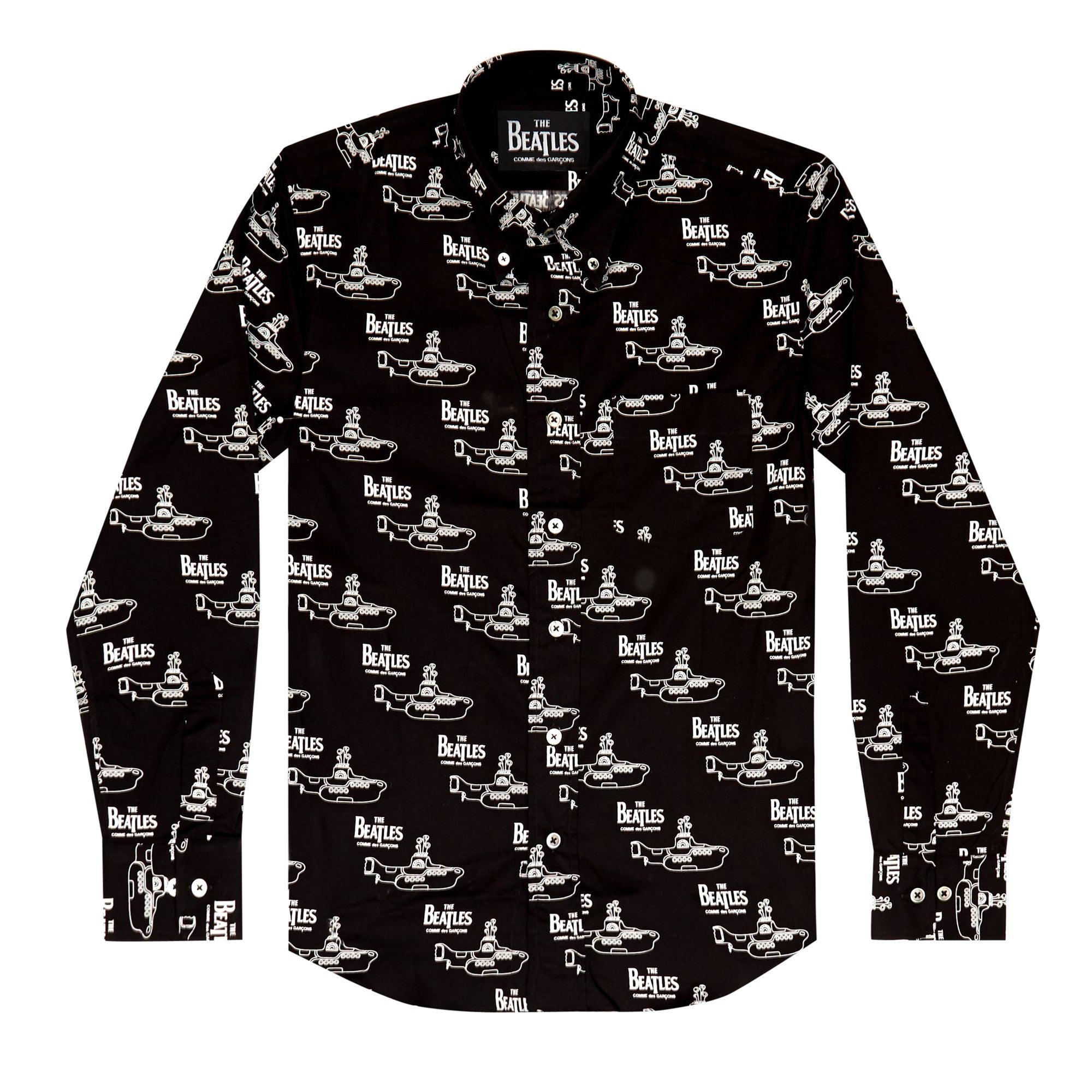 CDG Beatles - Shirt - (Black With White Beatles Submarine) by COMME DES GARCONS