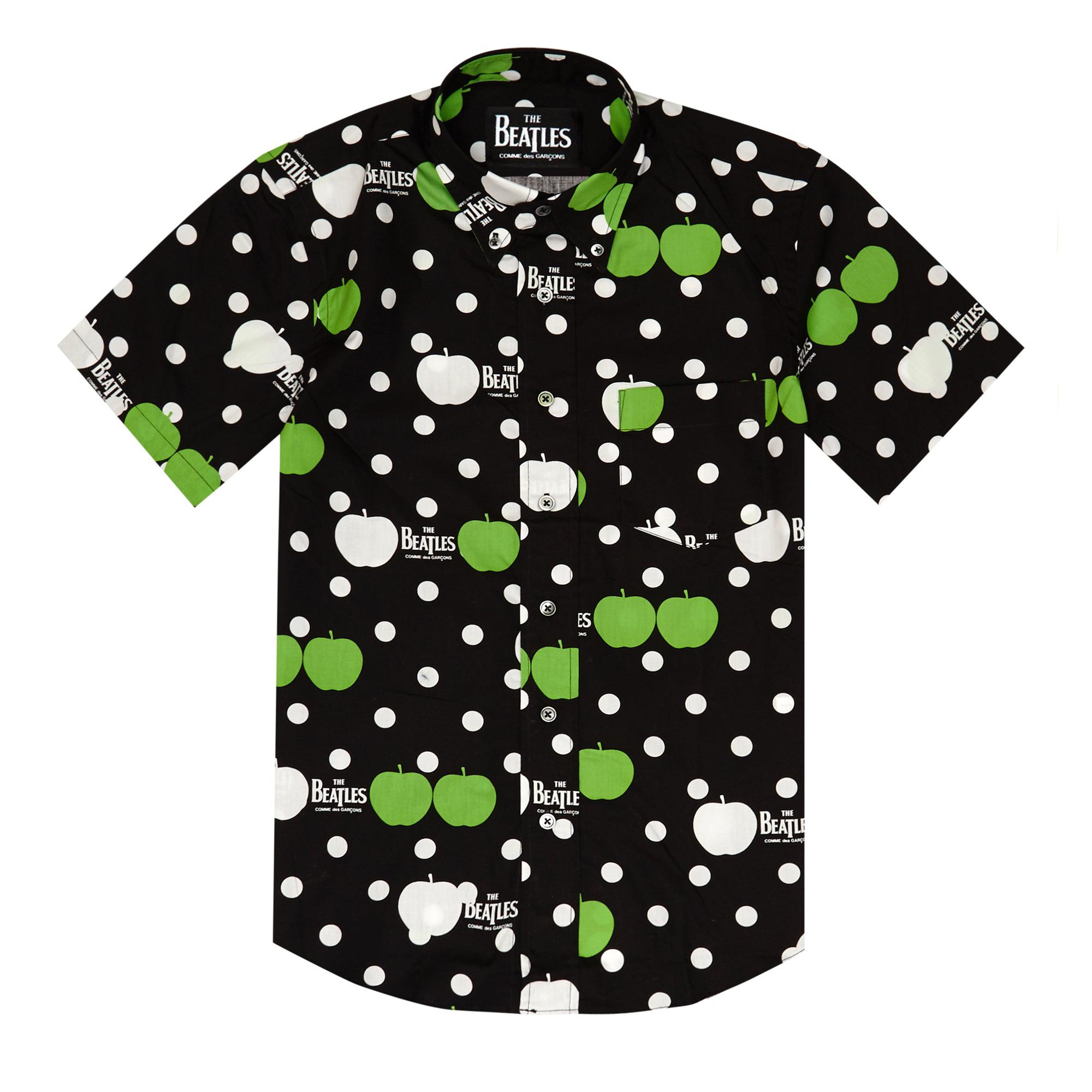 CDG Beatles - Shirt - (Black with Green/White Apples) by COMME DES GARCONS