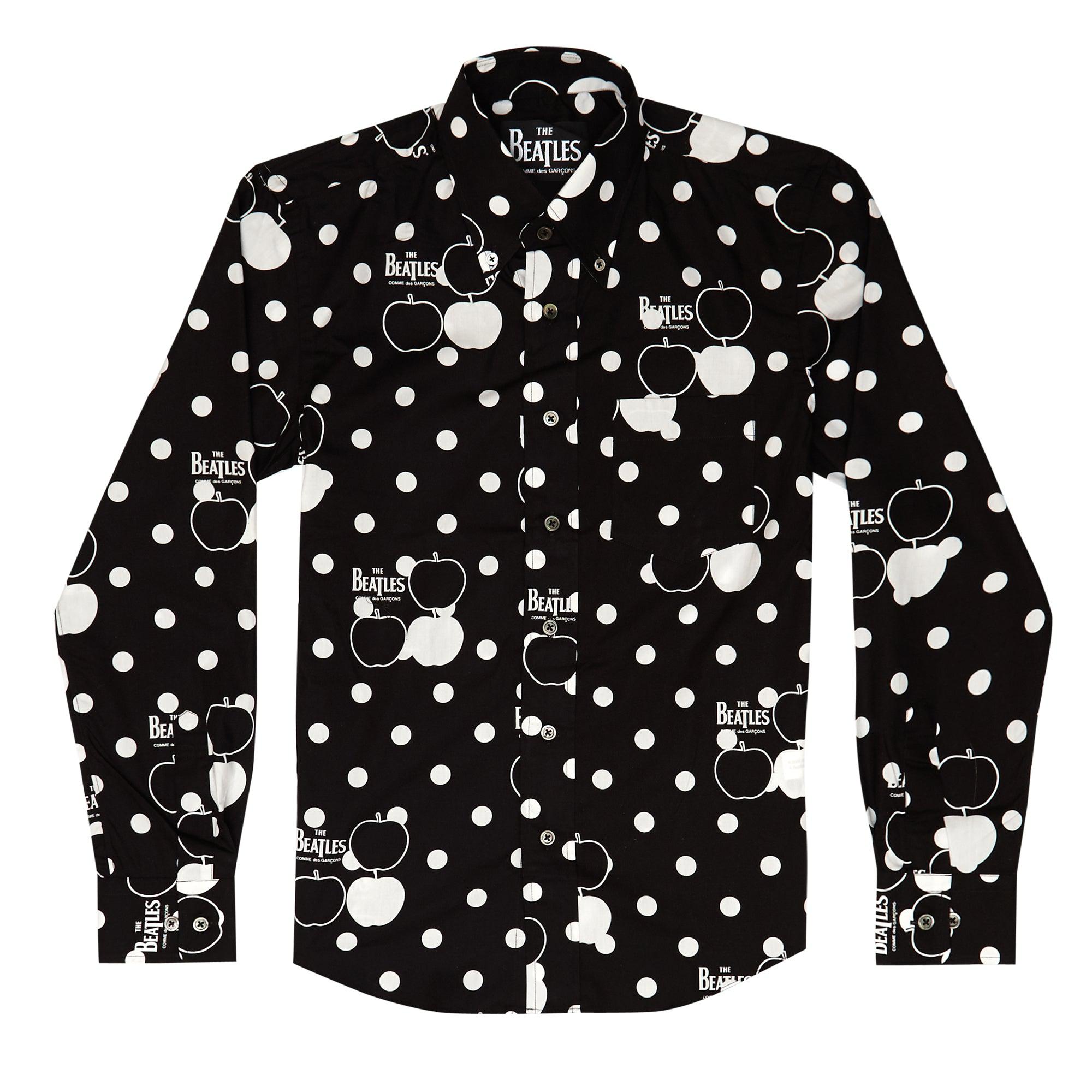 CDG Beatles - Shirt - (Black with White/Black Apples) by COMME DES GARCONS