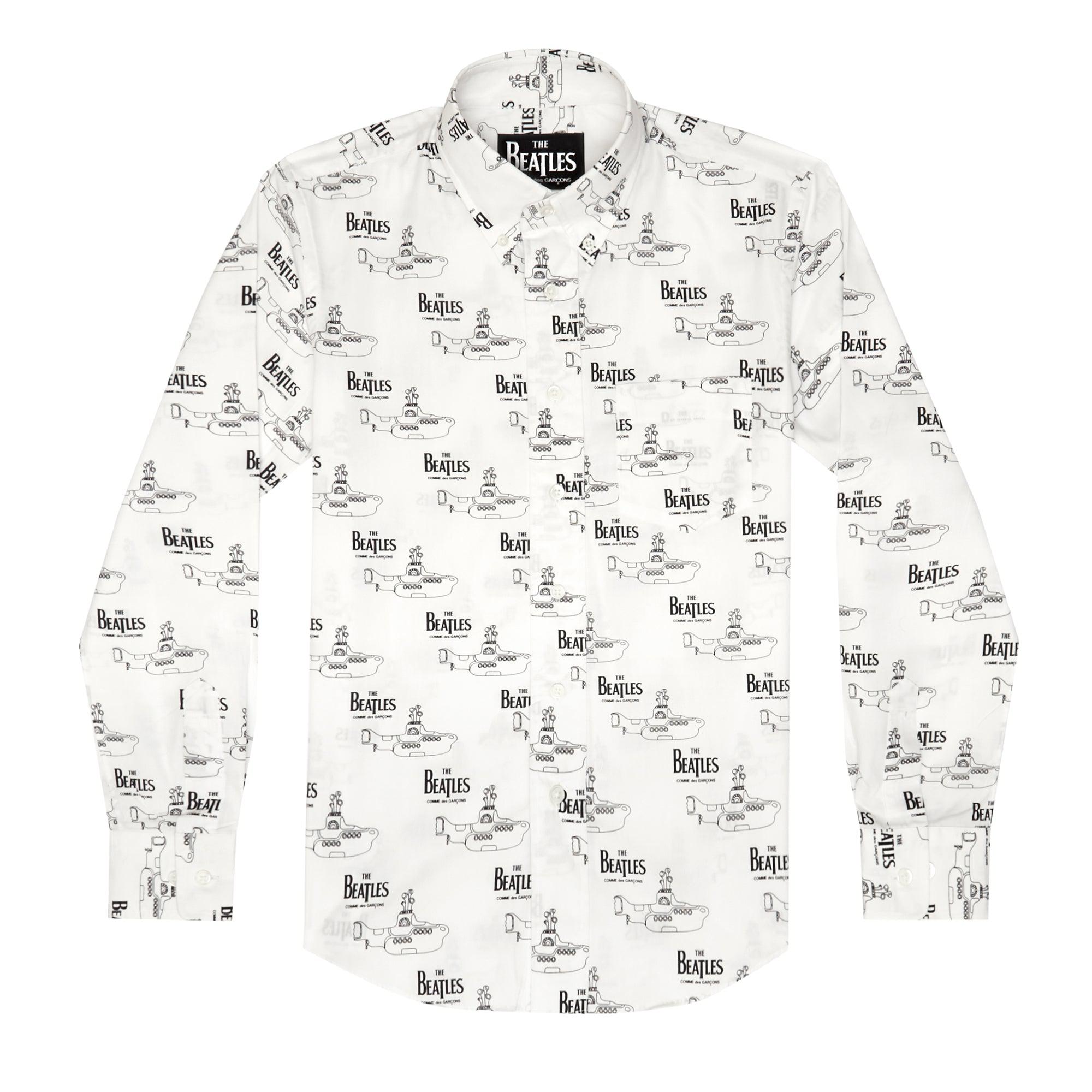 CDG Beatles - Shirt - (White With Black Beatles Submarine) by COMME DES GARCONS