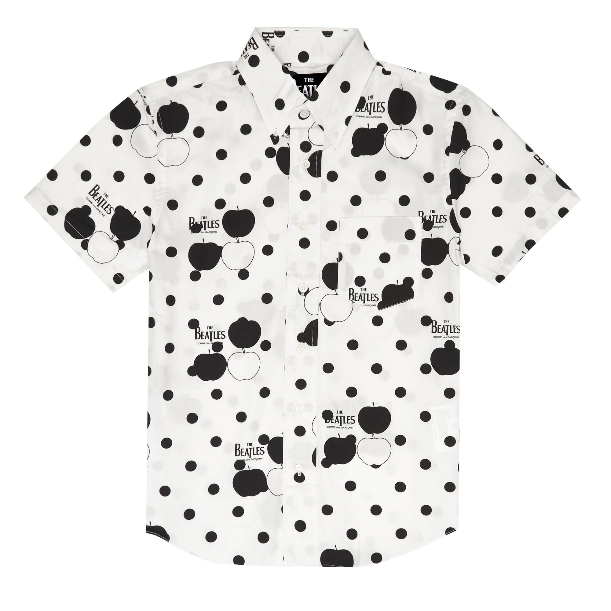 CDG Beatles - Shirt - (White with Black/Green Apples) by COMME DES GARCONS