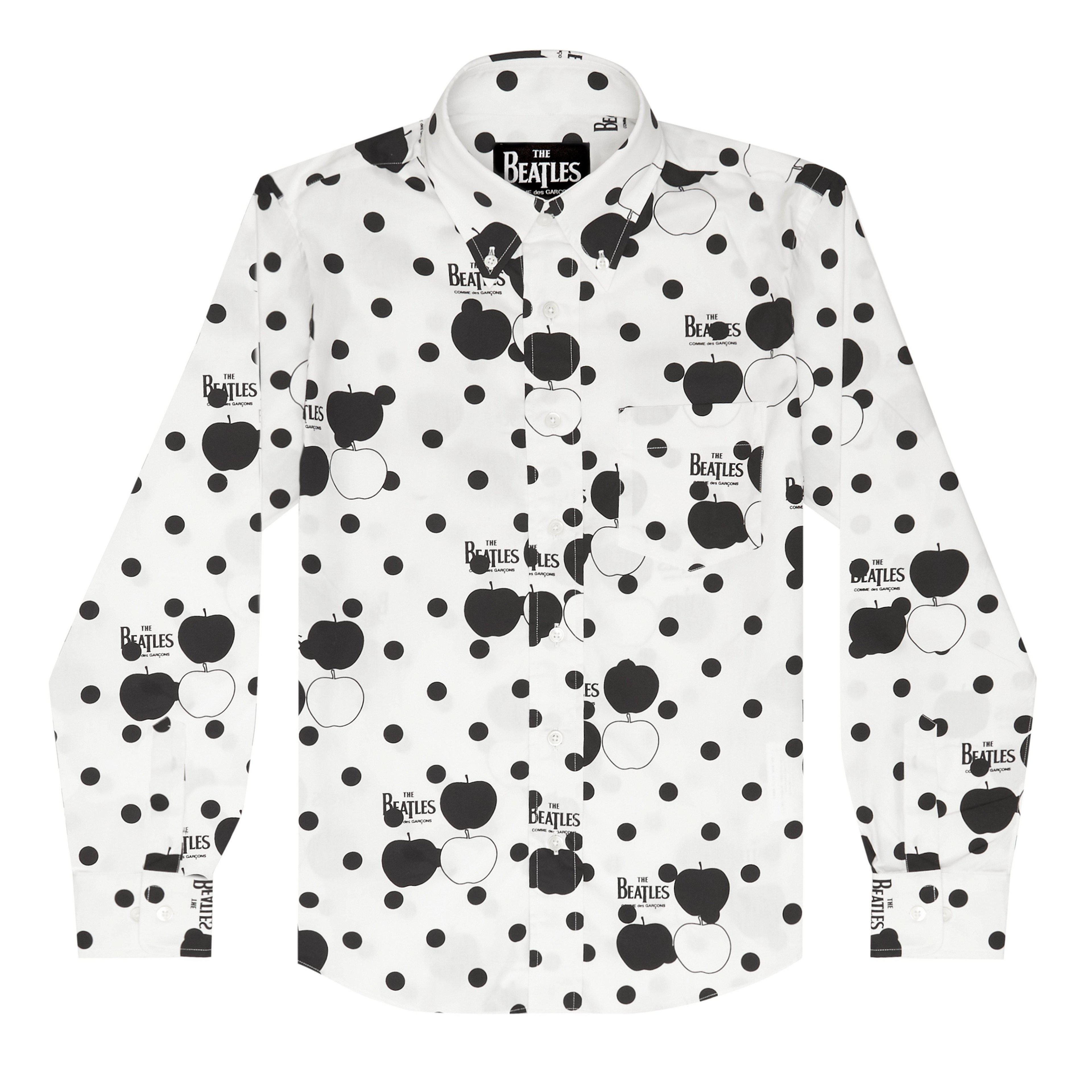 CDG Beatles - Shirt - (White with Black/White Apples) by COMME DES GARCONS