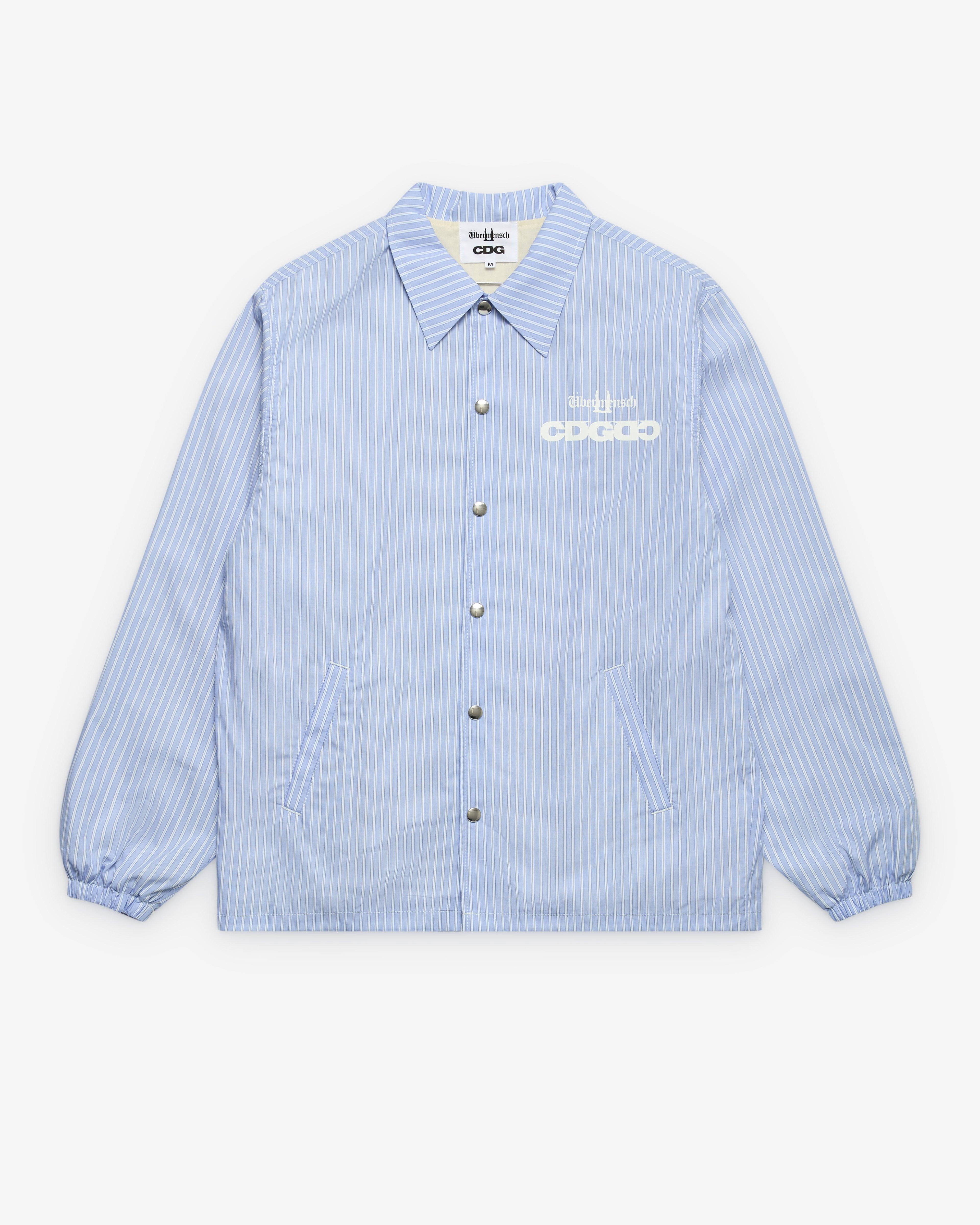 CDG - G-DRAGON Übermensch Striped Over Shirt - (Blue) by COMME DES GARCONS