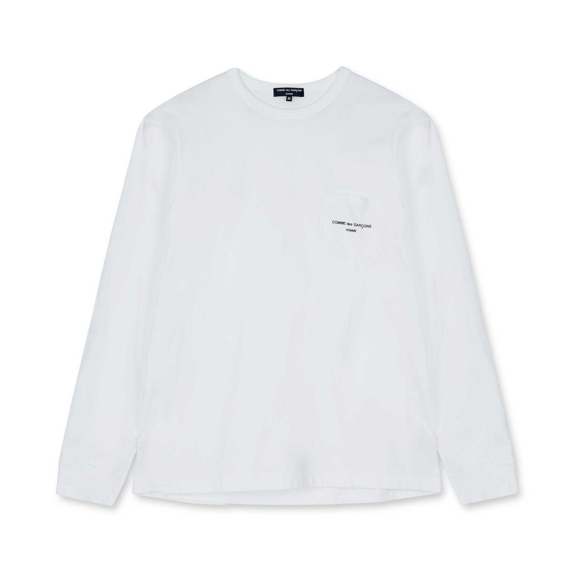 CDG Homme - Logo Long Sleeve T-Shirt - (White) by COMME DES GARCONS