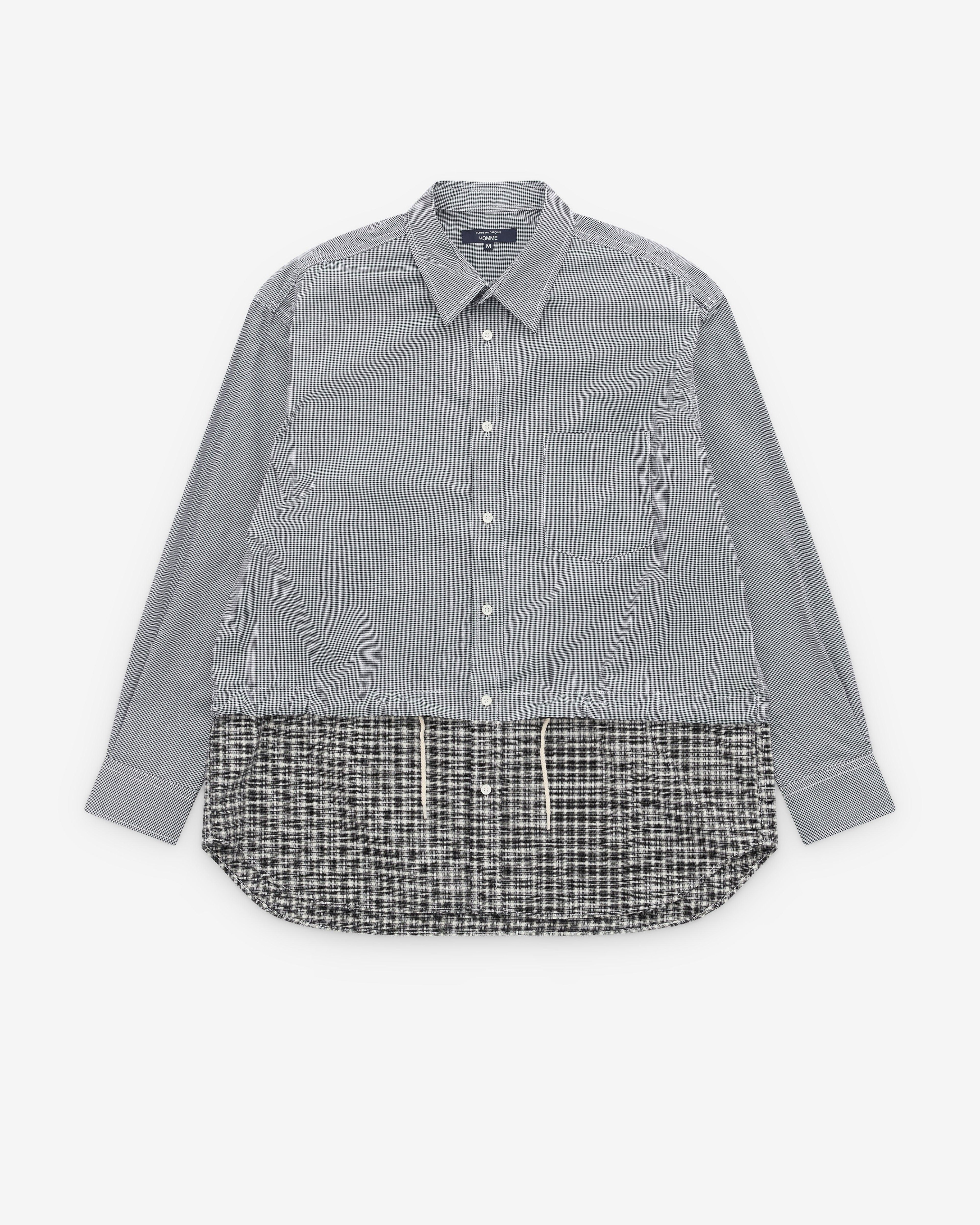 CDG Homme - Men’s Check Hem Shirt - (Grey) by COMME DES GARCONS