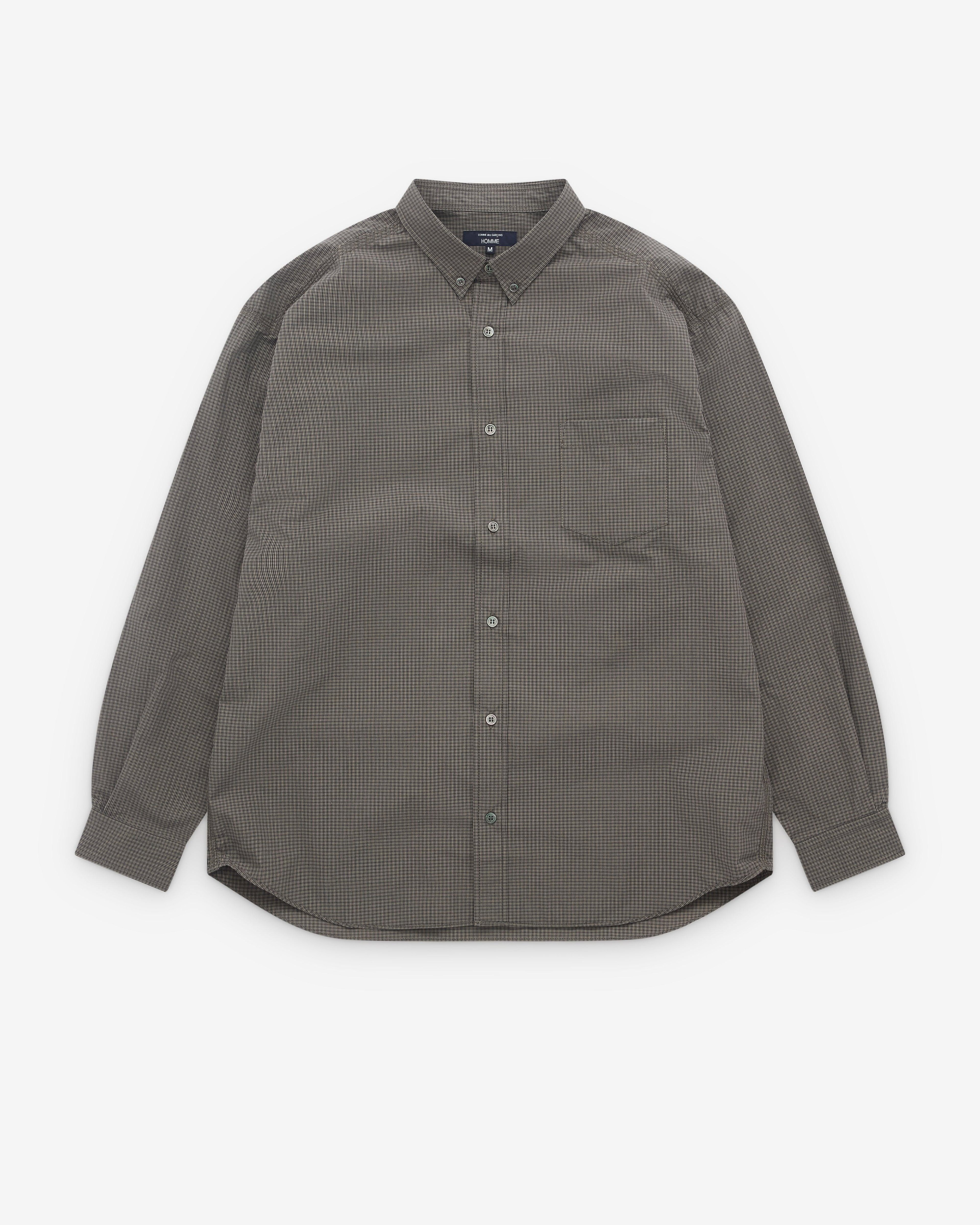 CDG Homme - Men’s Check Shirt - (Khaki) by COMME DES GARCONS