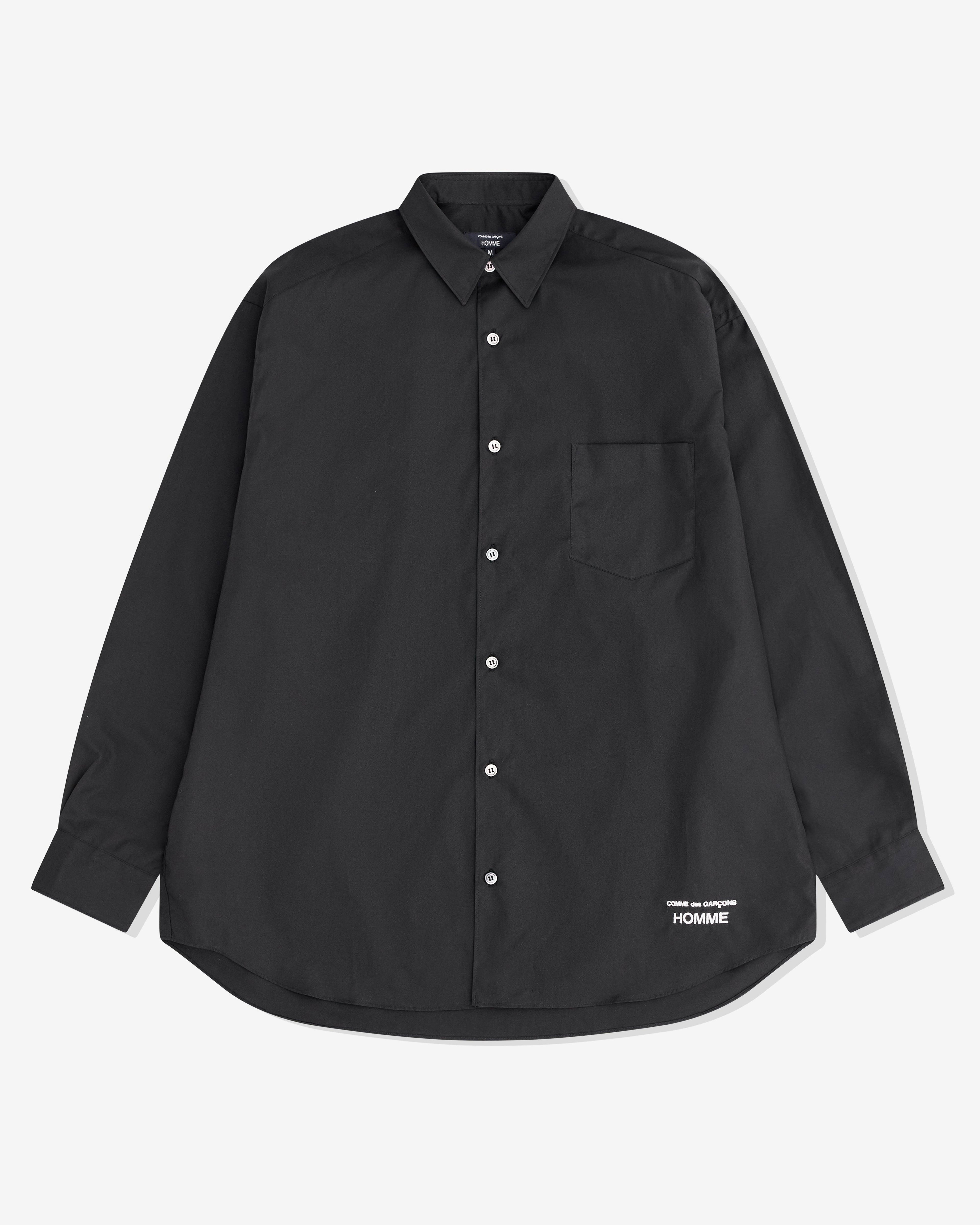 CDG Homme - Men’s Cotton Broad Shirt - (Black) by COMME DES GARCONS