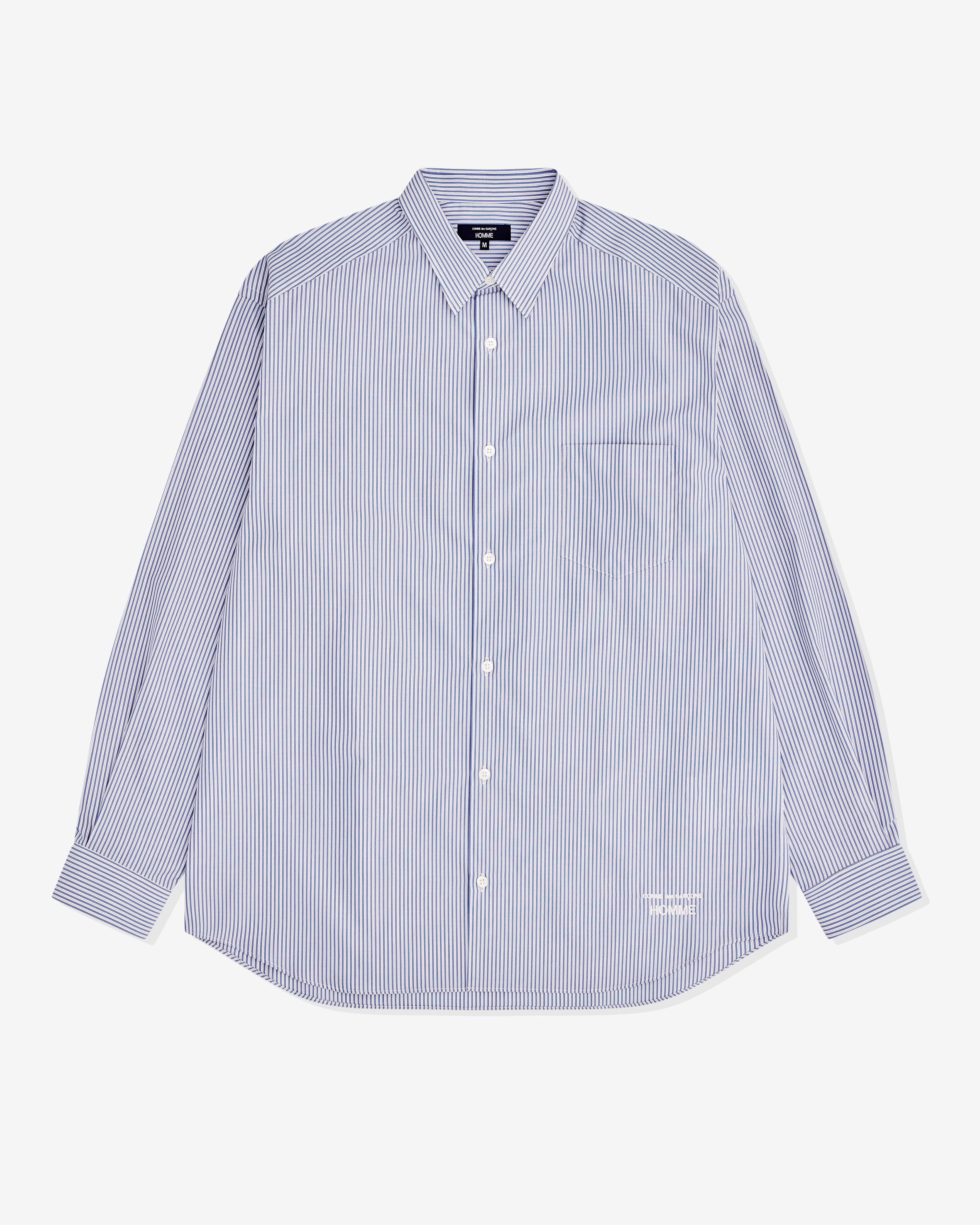 CDG Homme - Men’s Cotton Stripe Shirt - (Blue) by COMME DES GARCONS