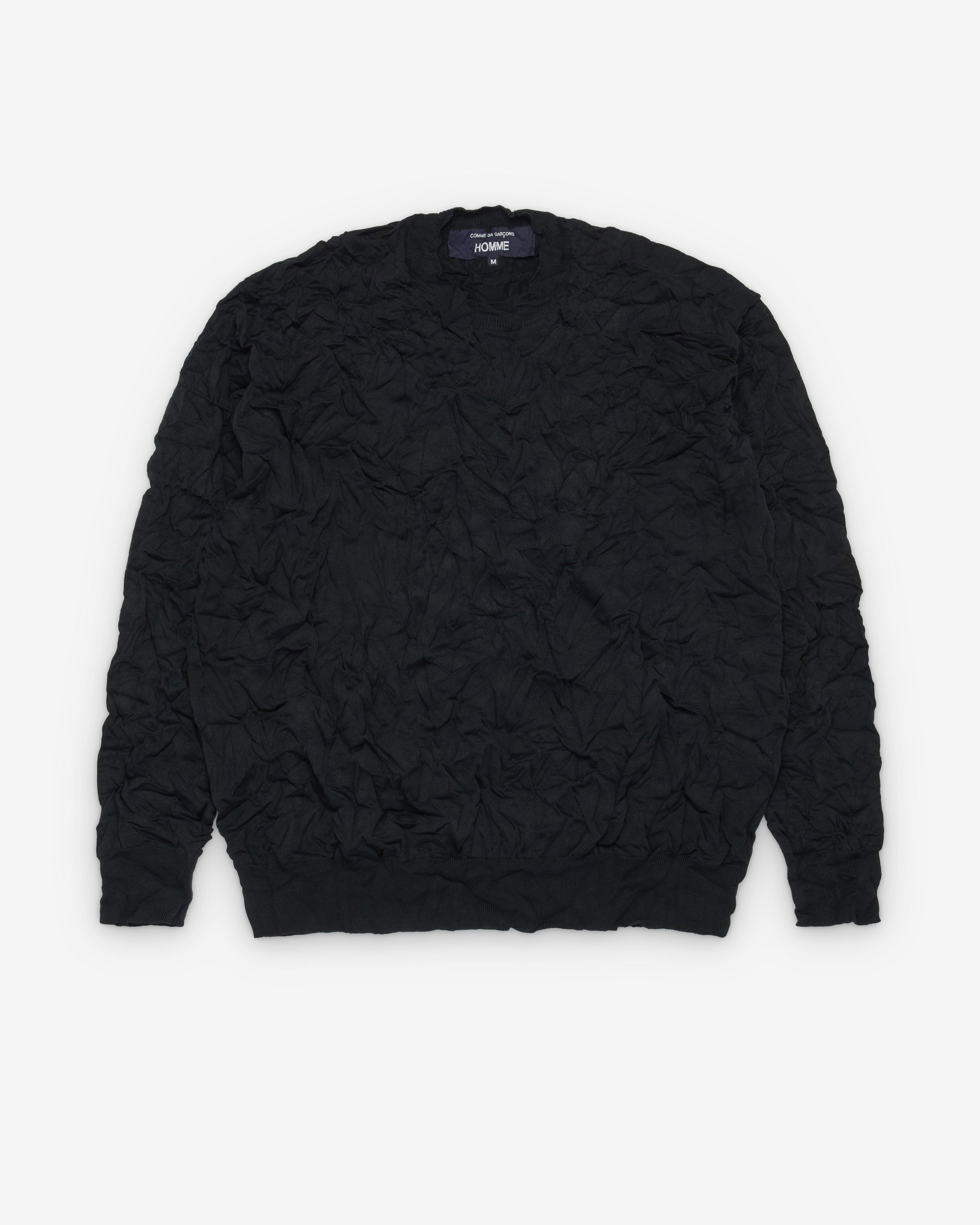 CDG Homme - Men's Crinkled Sweater - (Black) by COMME DES GARCONS