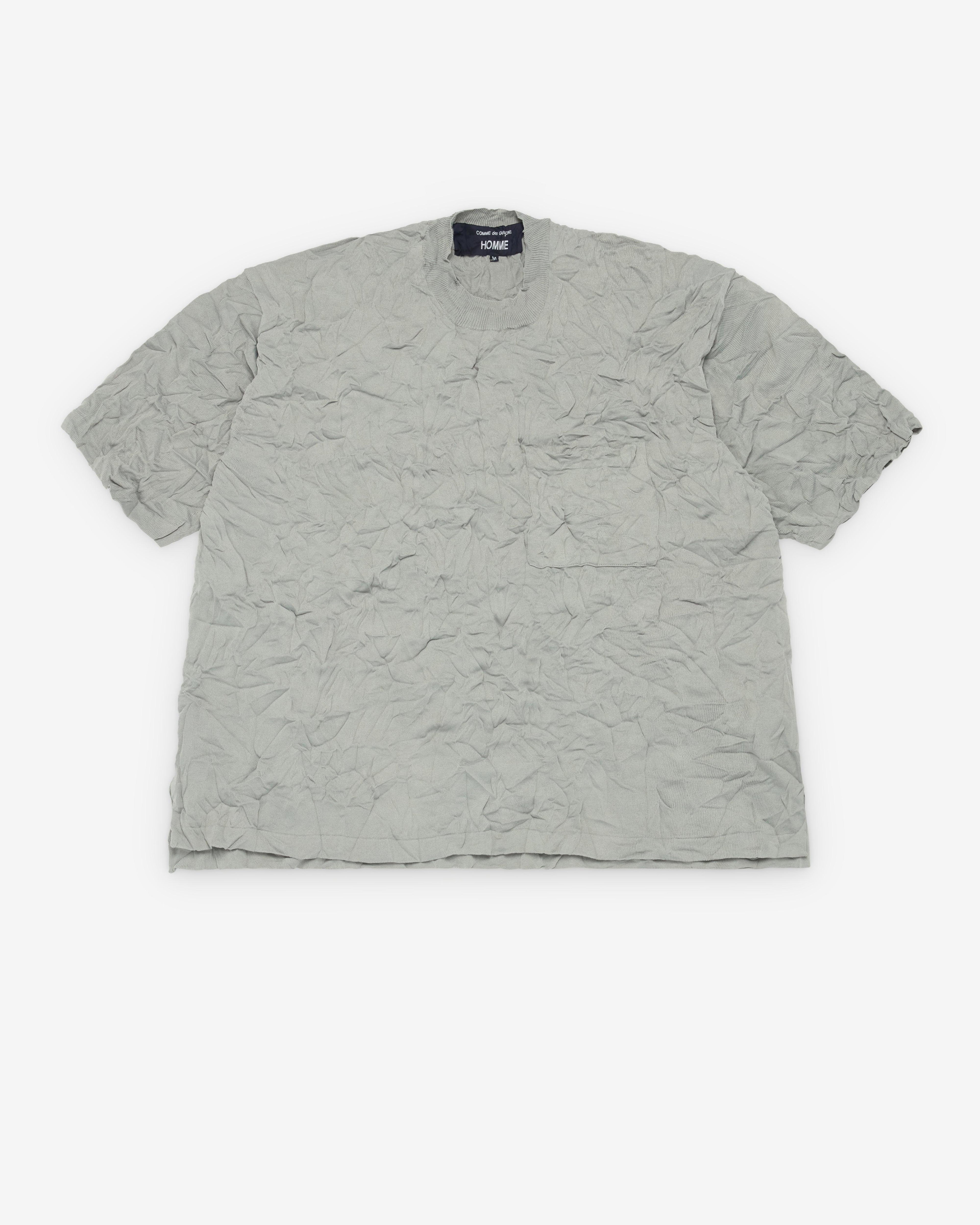 CDG Homme - Men's Crinkled Sweater - (Grey) by COMME DES GARCONS