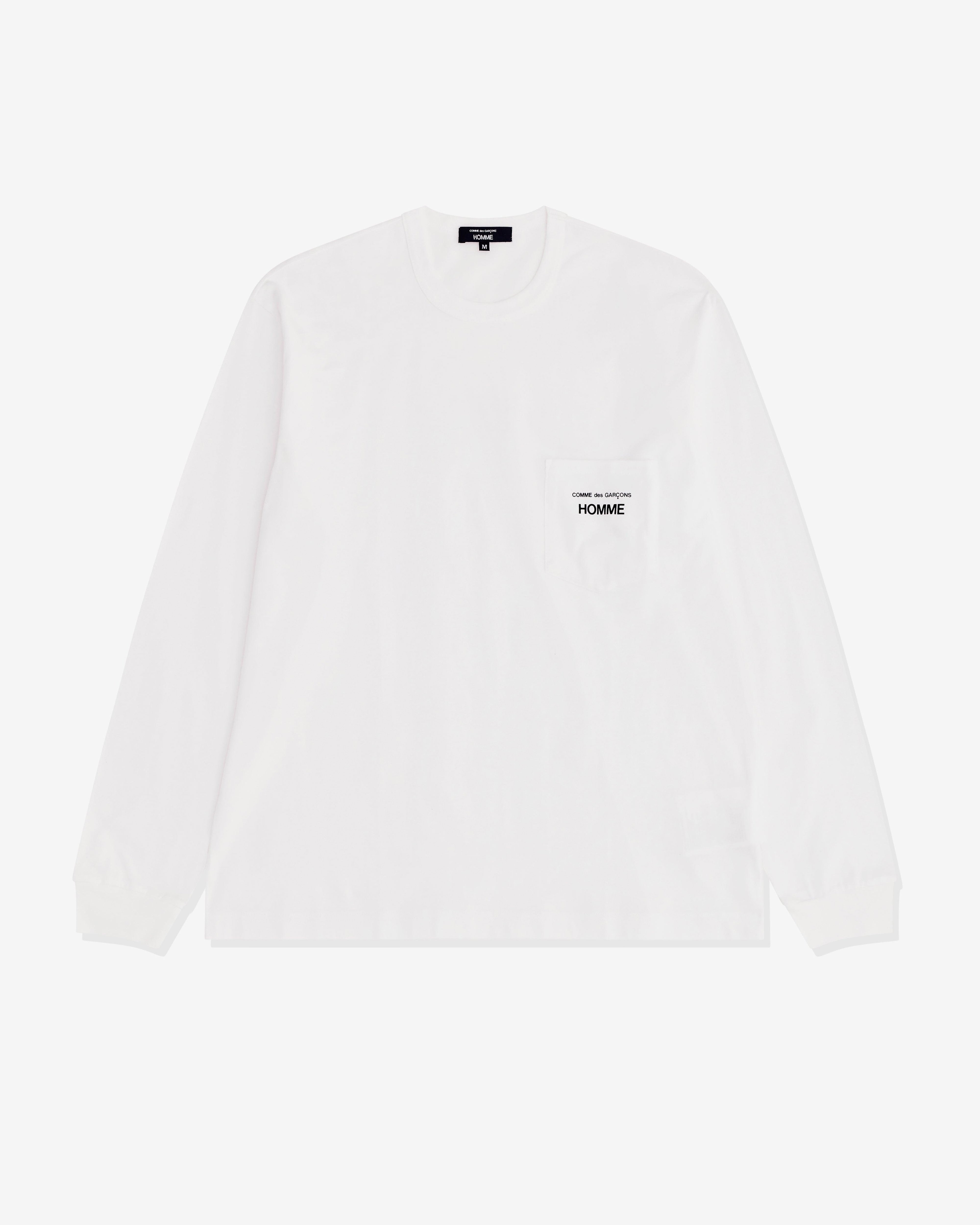 CDG Homme - Men’s Long Sleeve T-Shirt - (White) by COMME DES GARCONS
