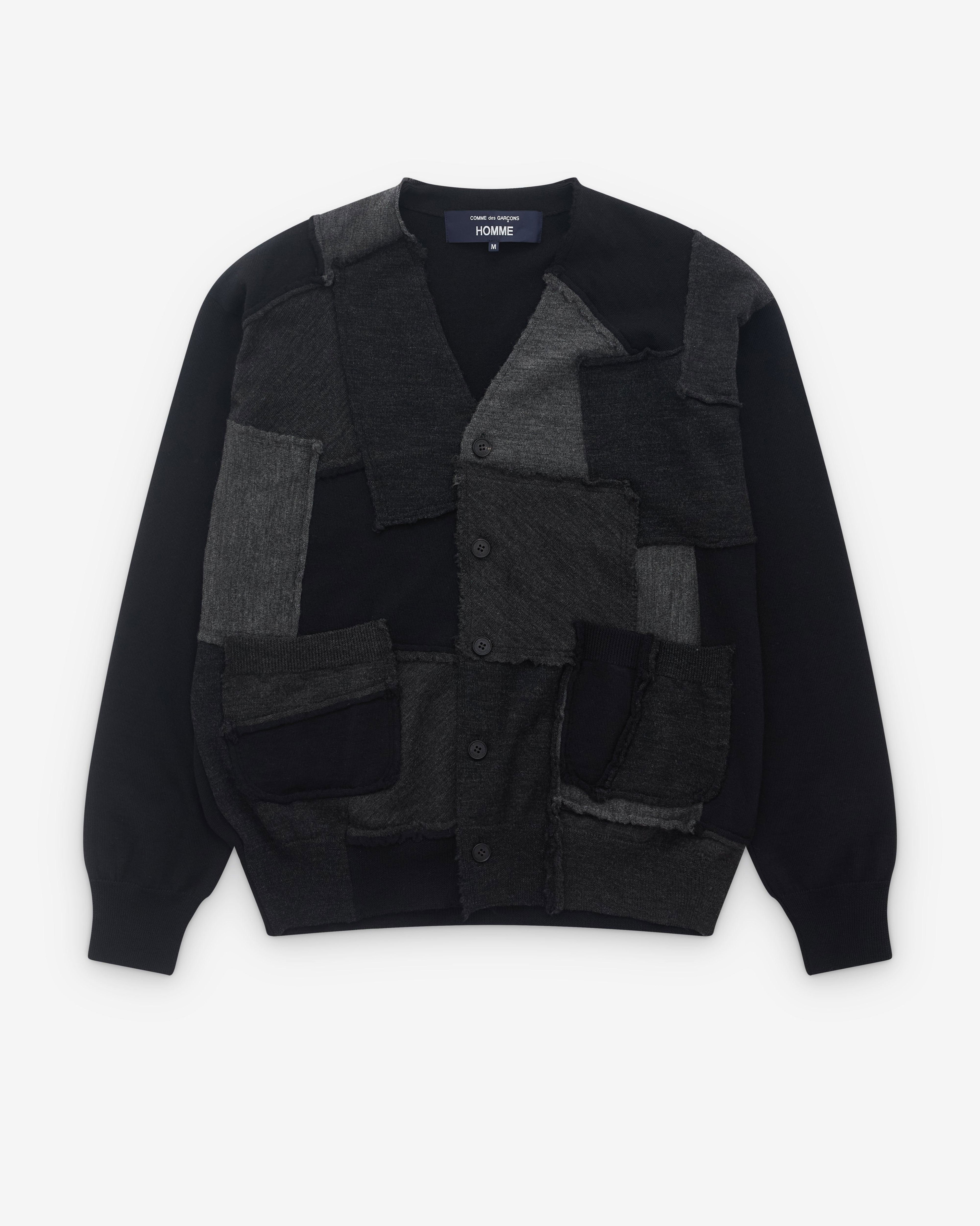 CDG Homme - Men’s Patchwork Cardigan - (Black) by COMME DES GARCONS
