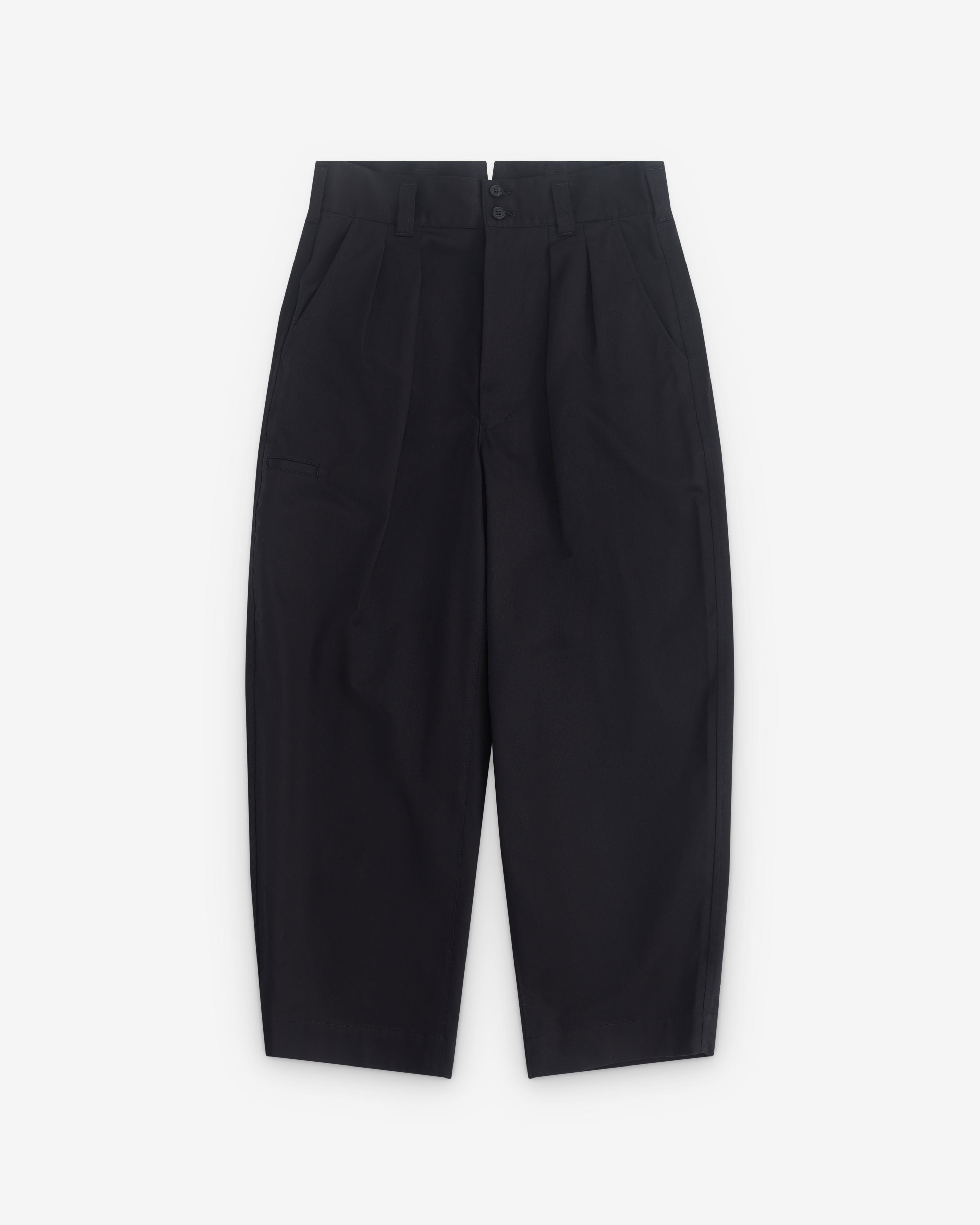 CDG Homme - Men’s Pleated Barrel Leg Trousers - (Black) by COMME DES GARCONS