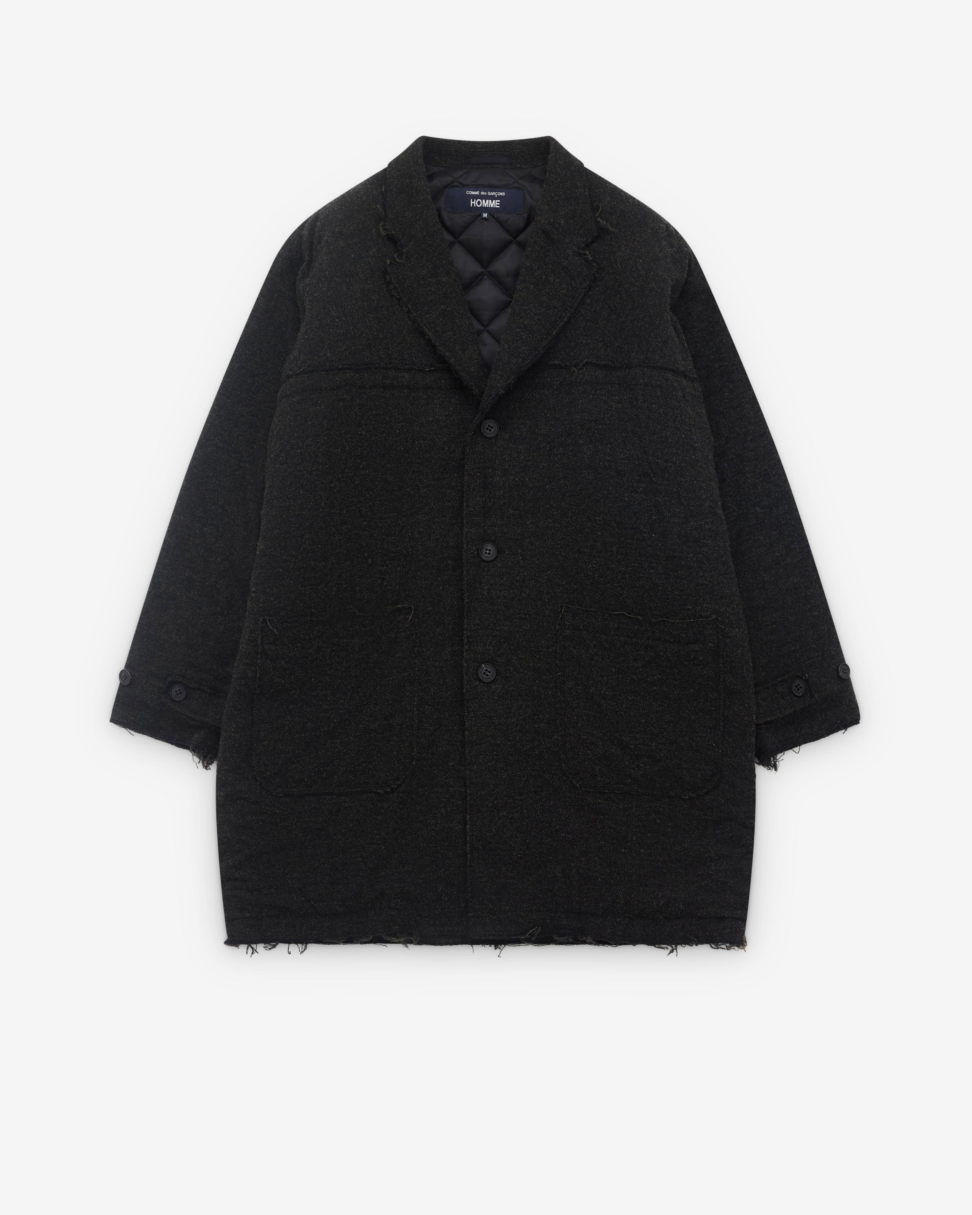 CDG Homme - Men’s Quilted Wool Coat - (Grey Melange) by COMME DES GARCONS