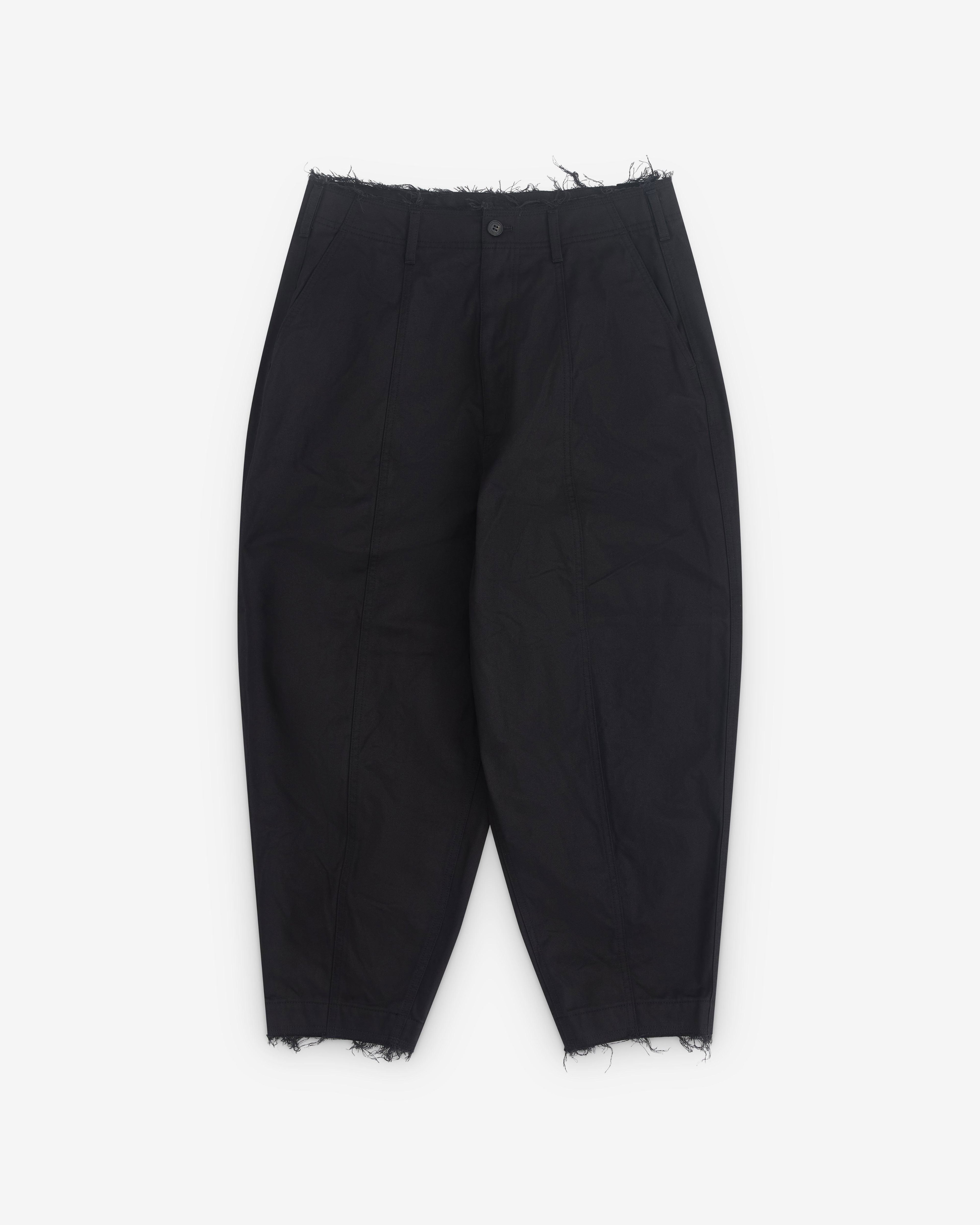 CDG Homme - Men's Raw Hem Barrel Leg Trousers - (Black) by COMME DES GARCONS