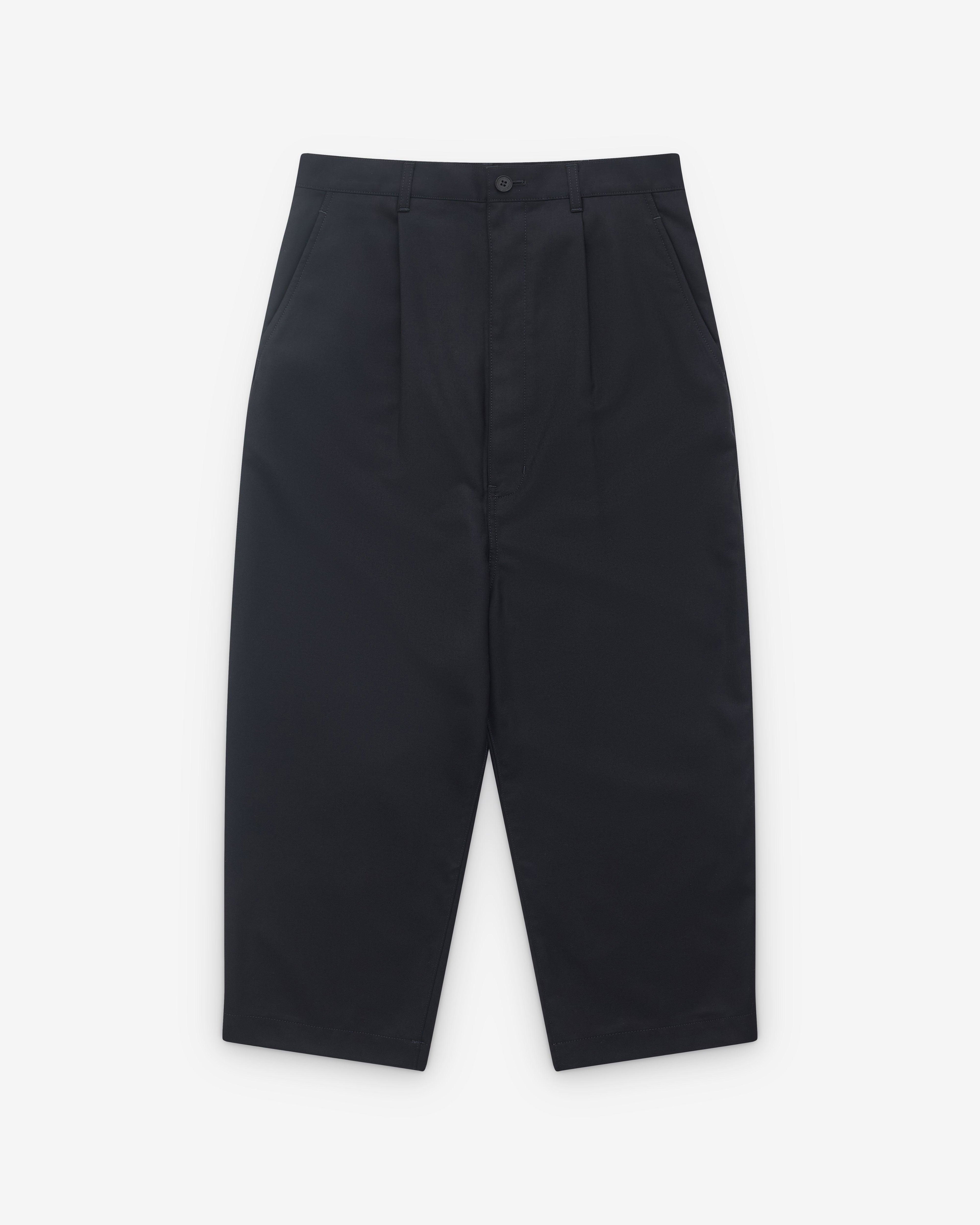 CDG Homme - Men’s Wide Leg Pleated Trousers - (Navy) by COMME DES GARCONS