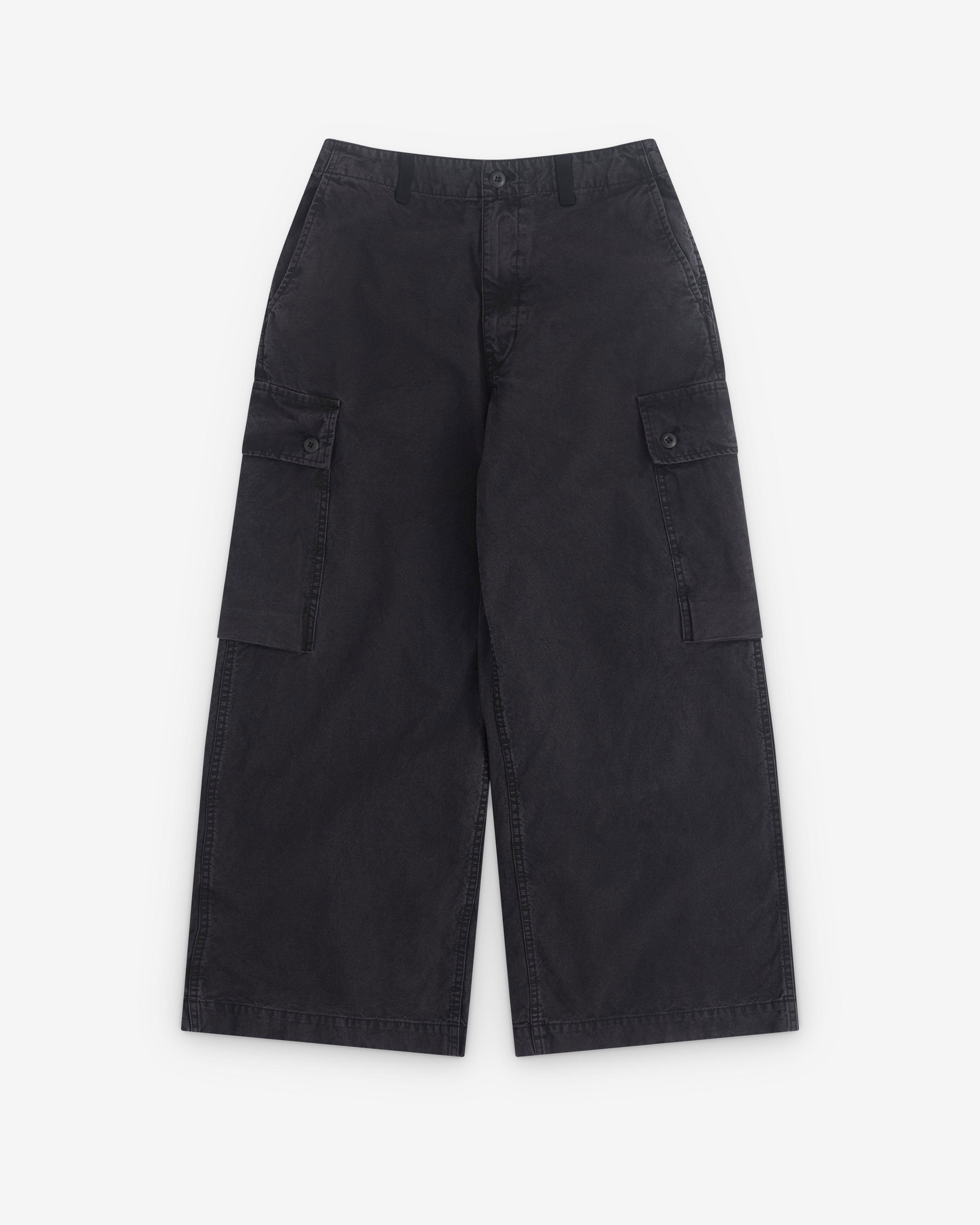 CDG Homme - Men's Wide Leg Utility Trousers - (Washed Black) by COMME DES GARCONS