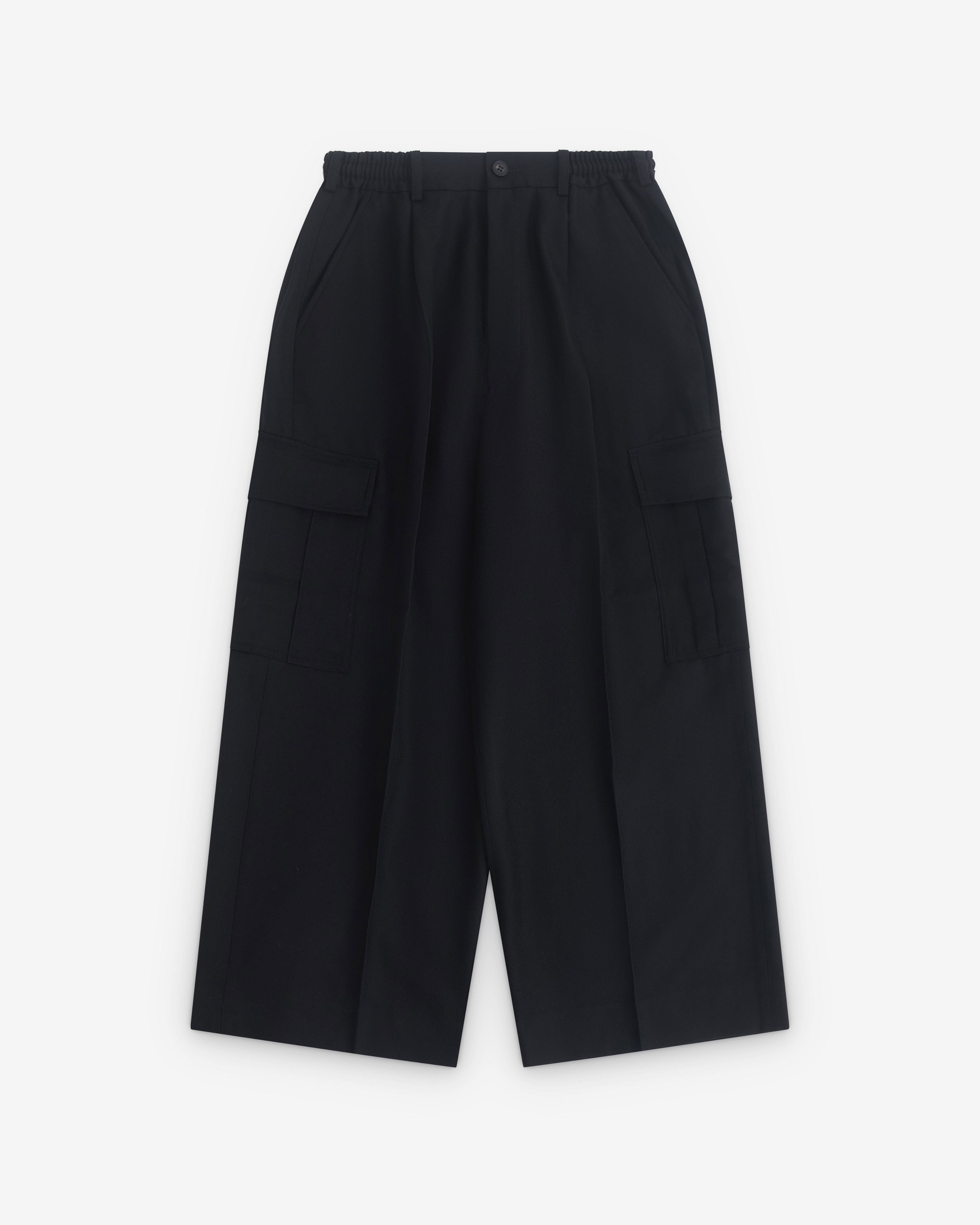 CDG Homme - Men’s Wide Pleated Trousers - (Black) by COMME DES GARCONS