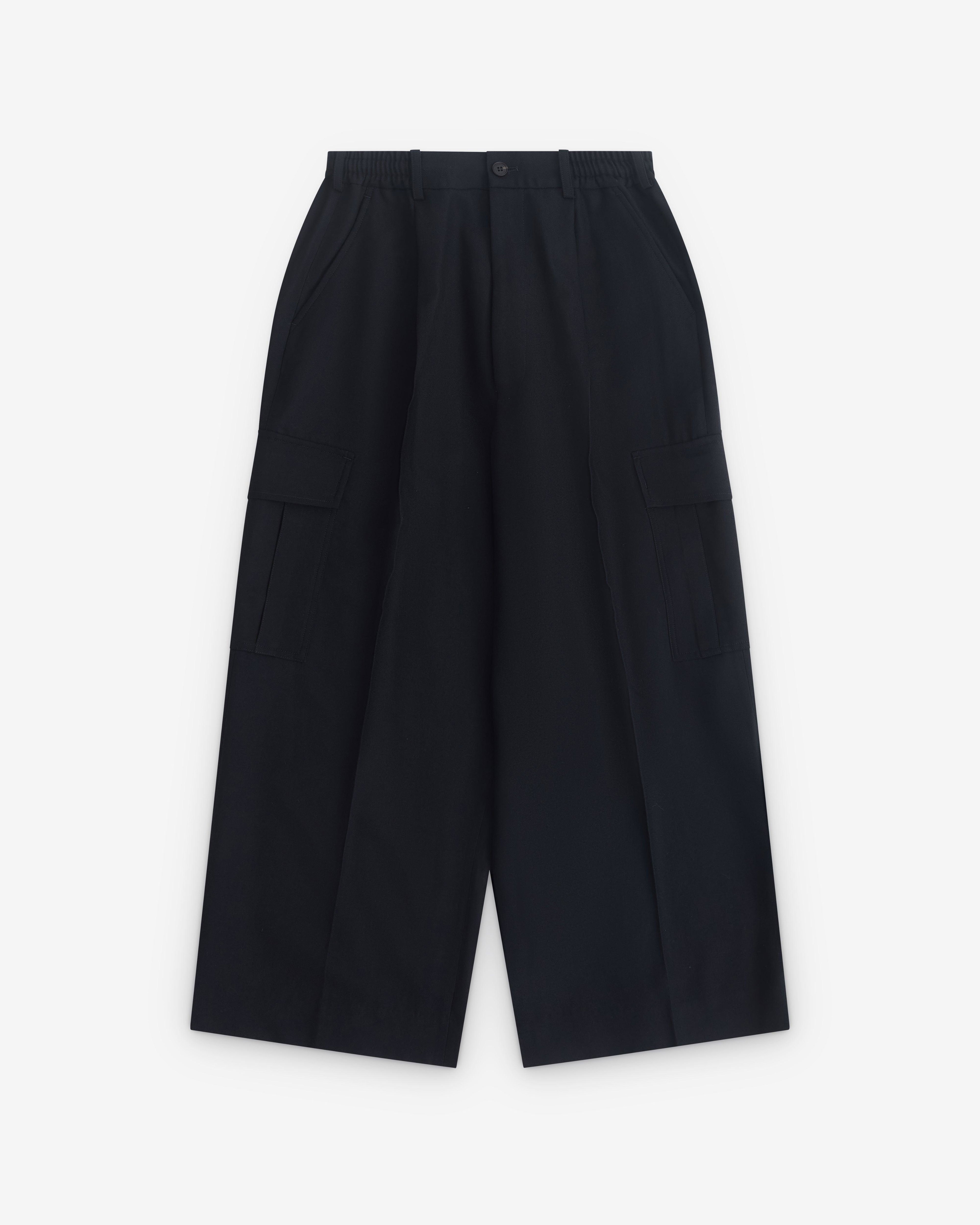 CDG Homme - Men’s Wide Pleated Trousers - (Navy) by COMME DES GARCONS
