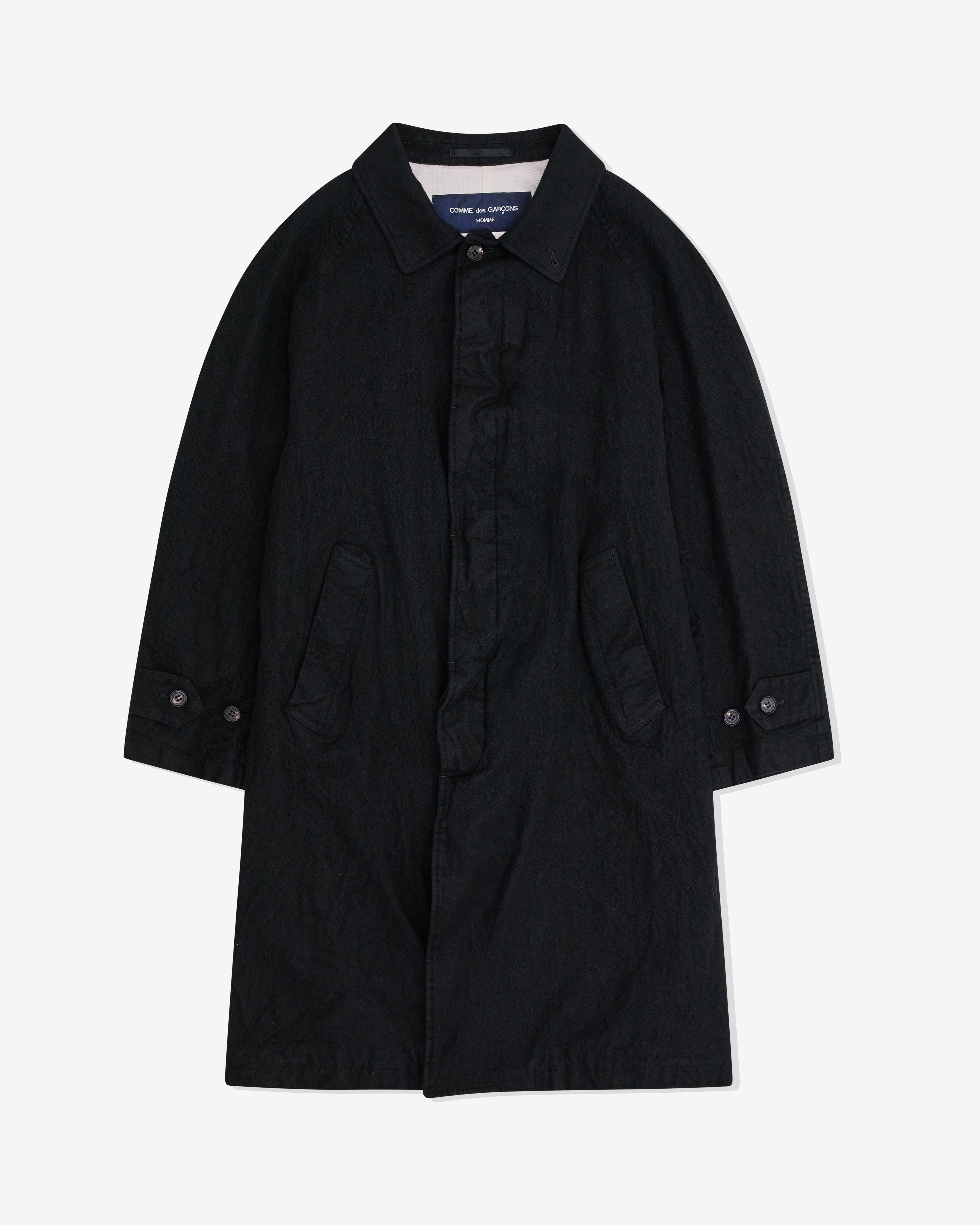 CDG Homme - Men's Wool Mac Coat - (Black) by COMME DES GARCONS