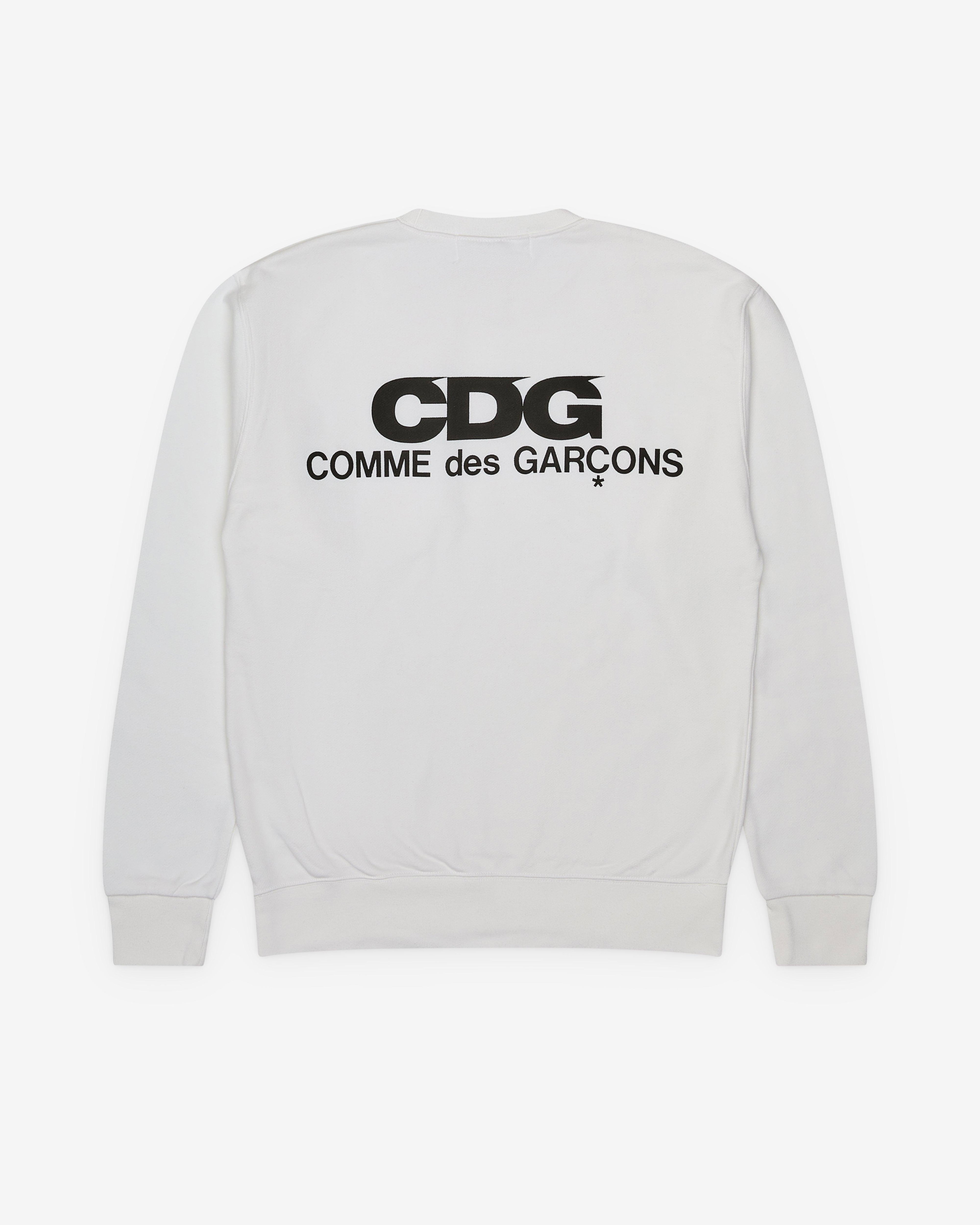 CDG - Logo Crew Neck Sweatshirt - (White) by COMME DES GARCONS