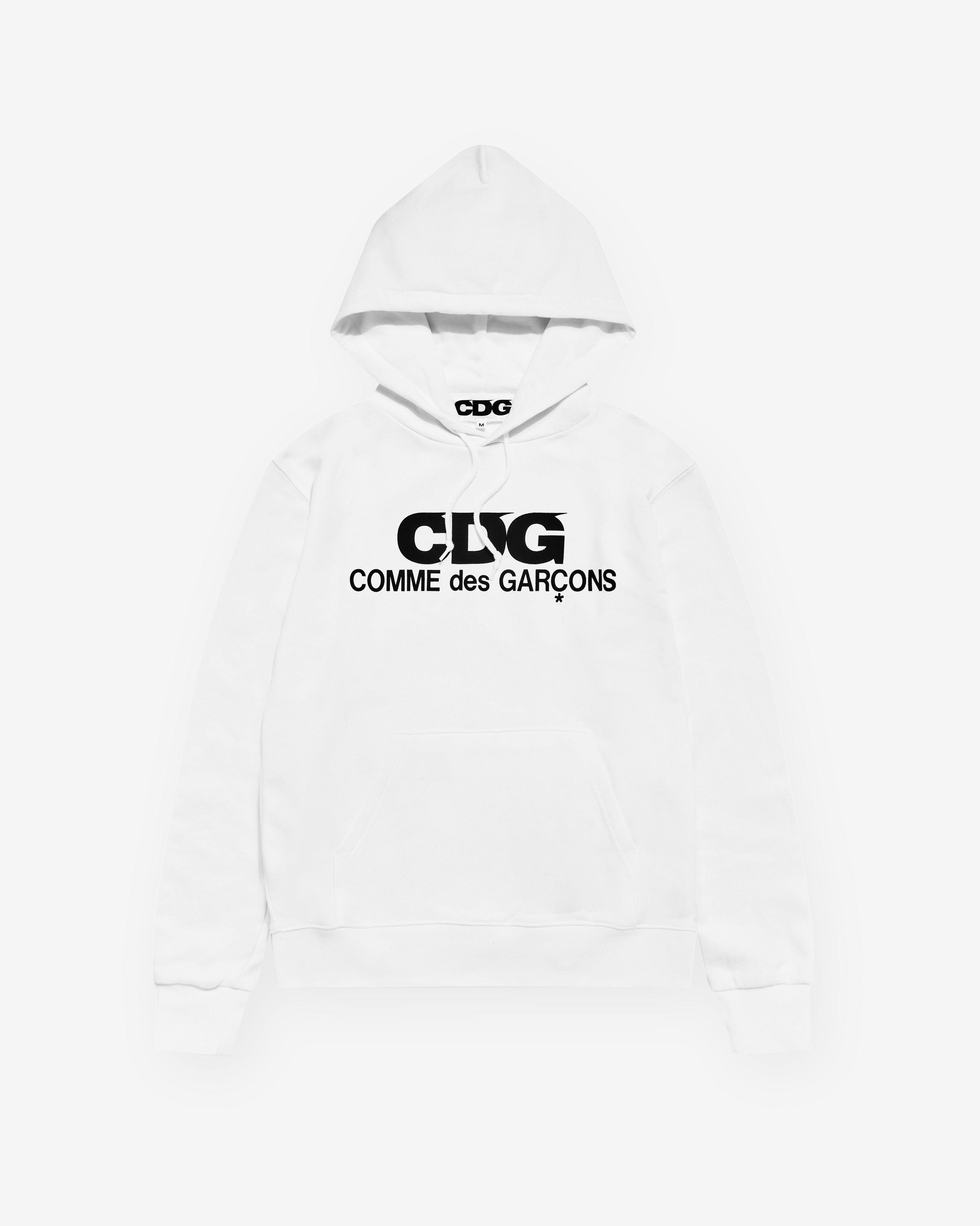 CDG - Logo Hooded Sweatshirt - (White) by COMME DES GARCONS