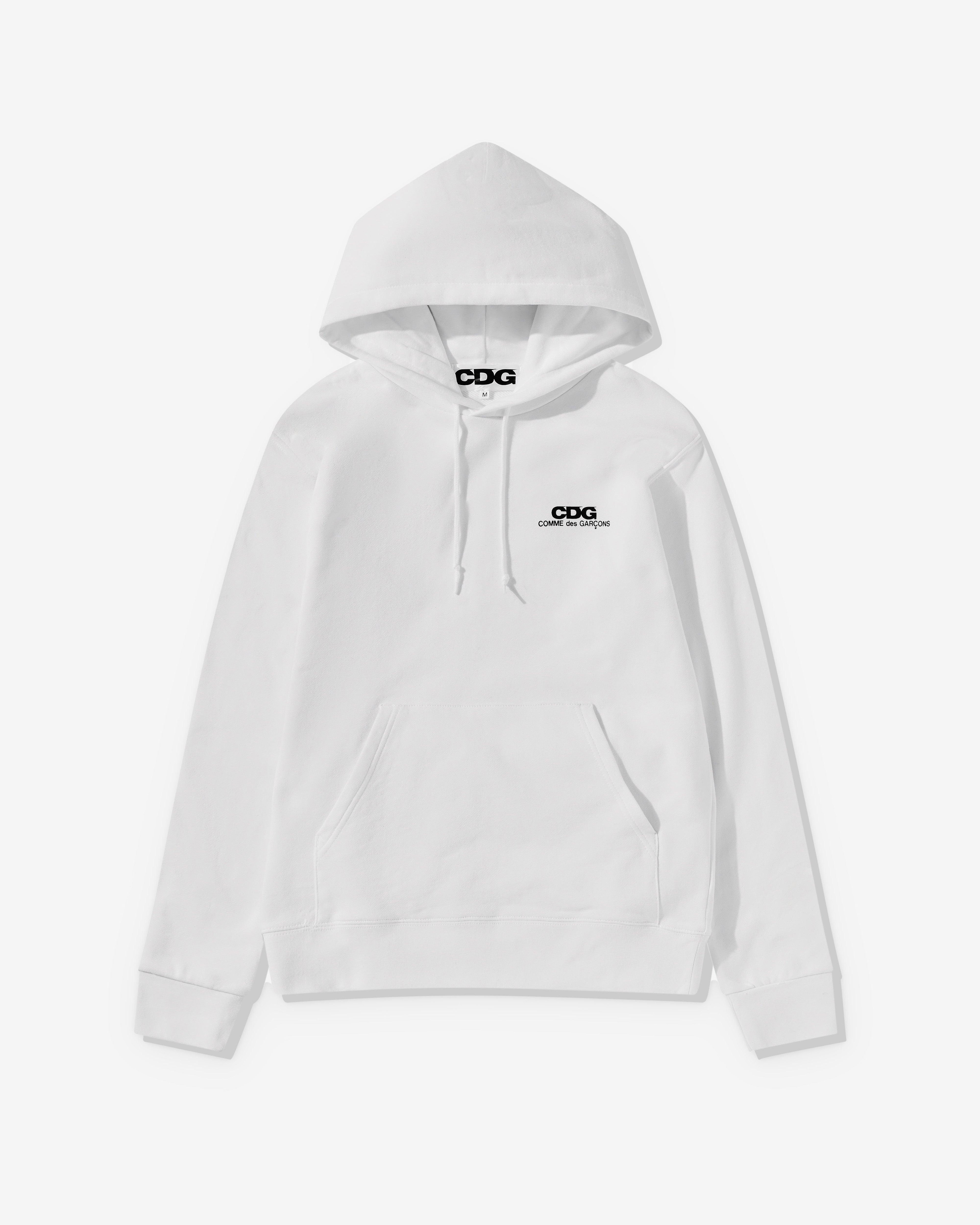 CDG - Logo Hooded Sweatshirt - (White) by COMME DES GARCONS