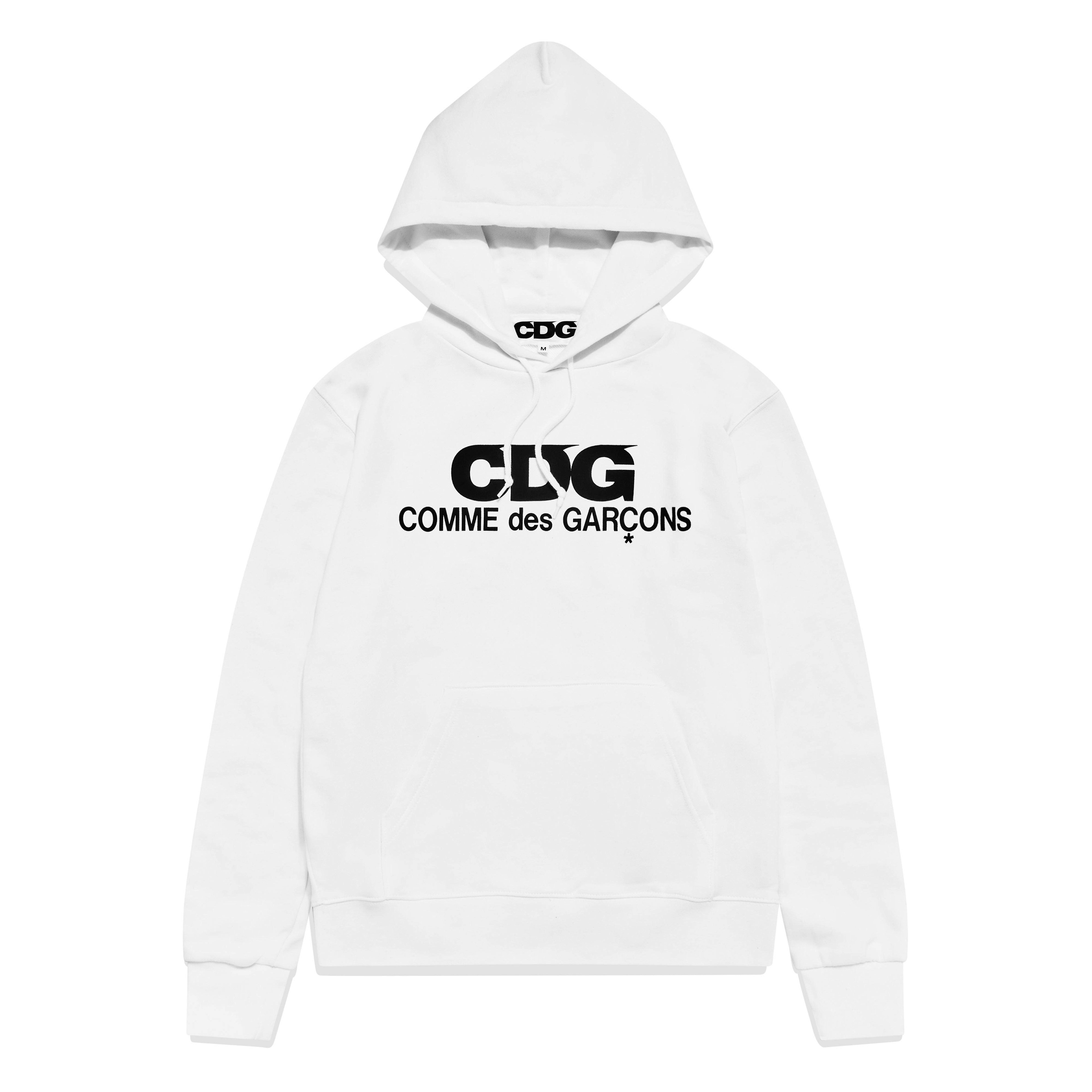 CDG - Logo Hooded Sweatshirt - (White) by COMME DES GARCONS