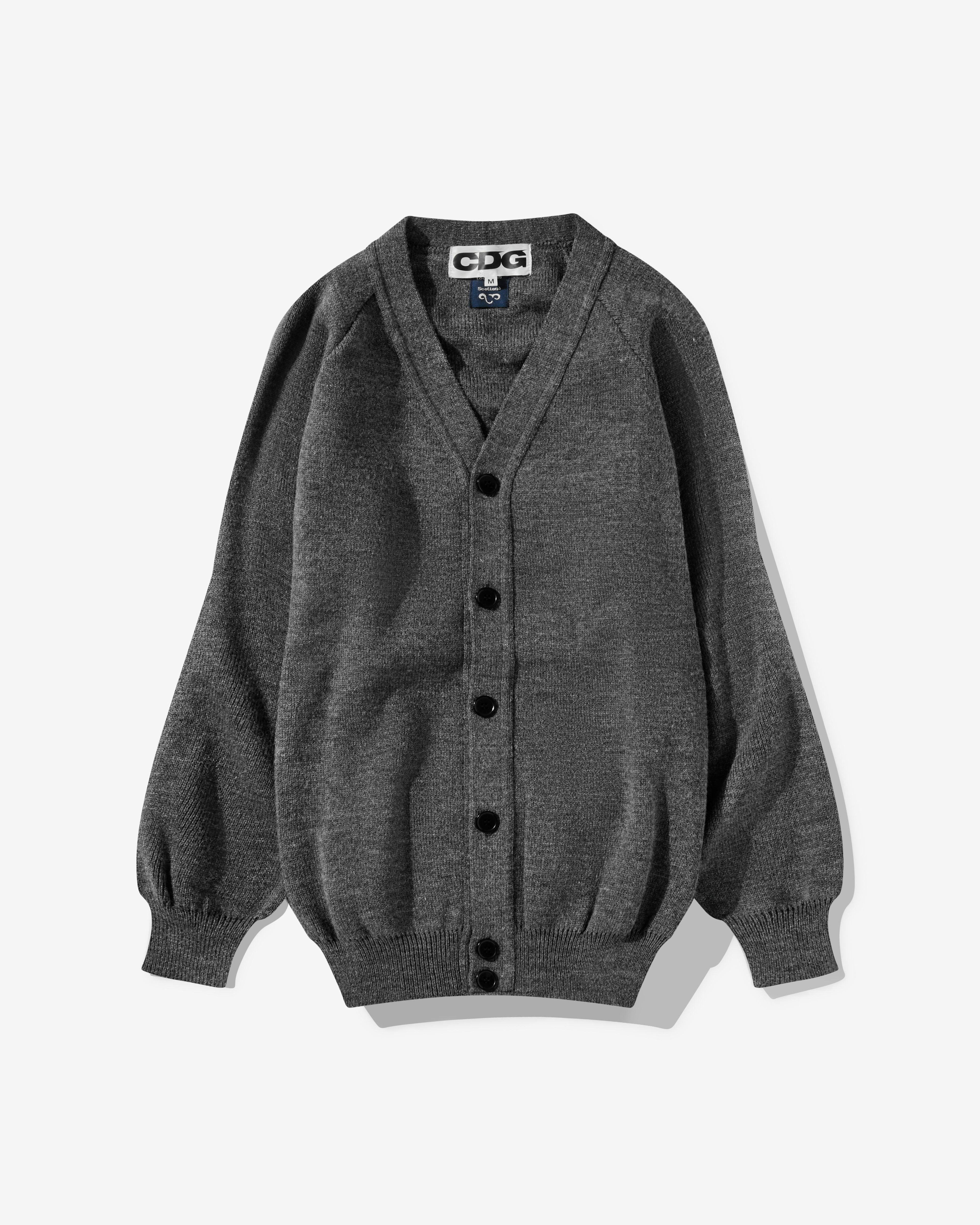 CDG - Logo School Cardigan - (Grey) by COMME DES GARCONS