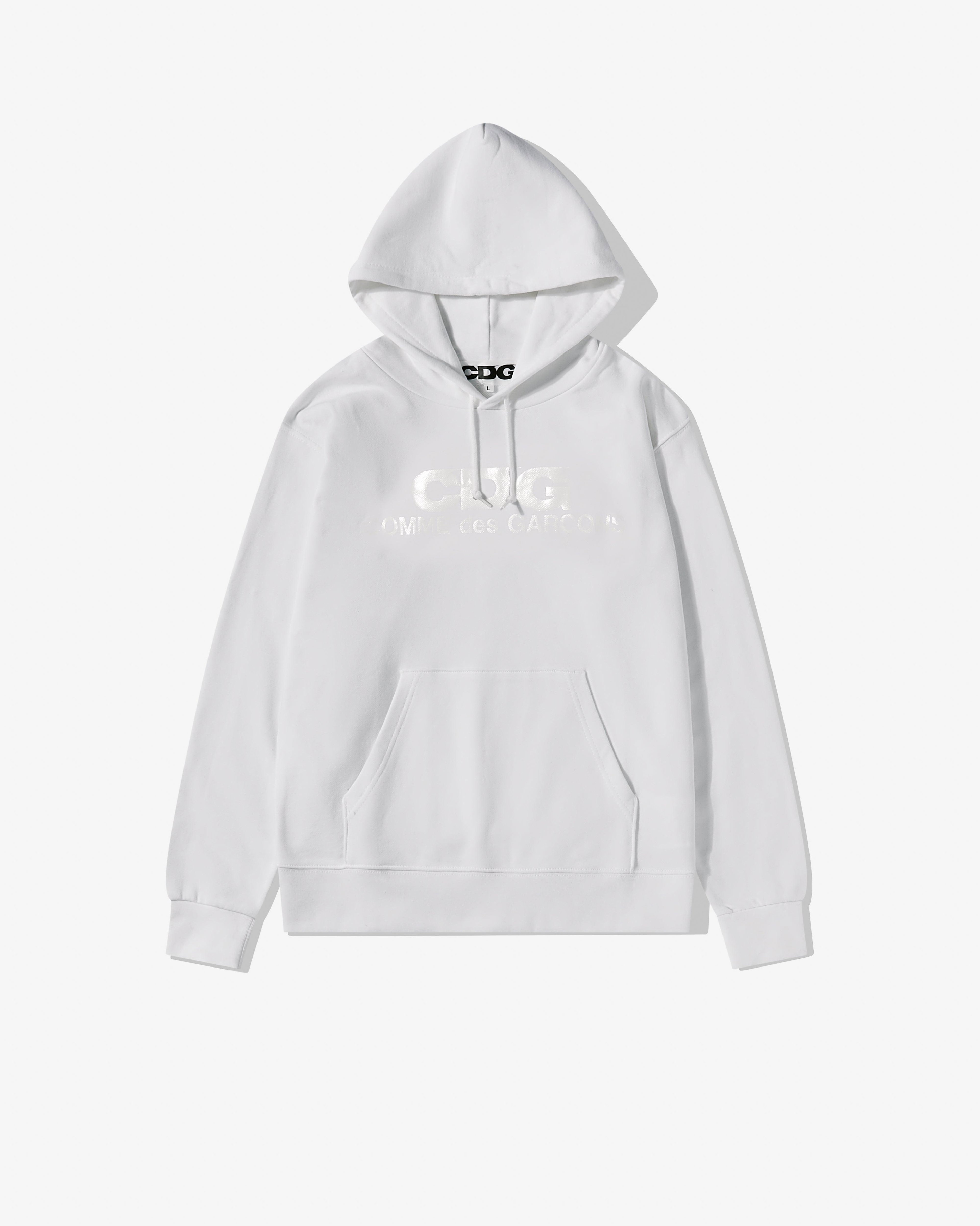 CDG - Monochrome Logo Hoodie - (White) by COMME DES GARCONS