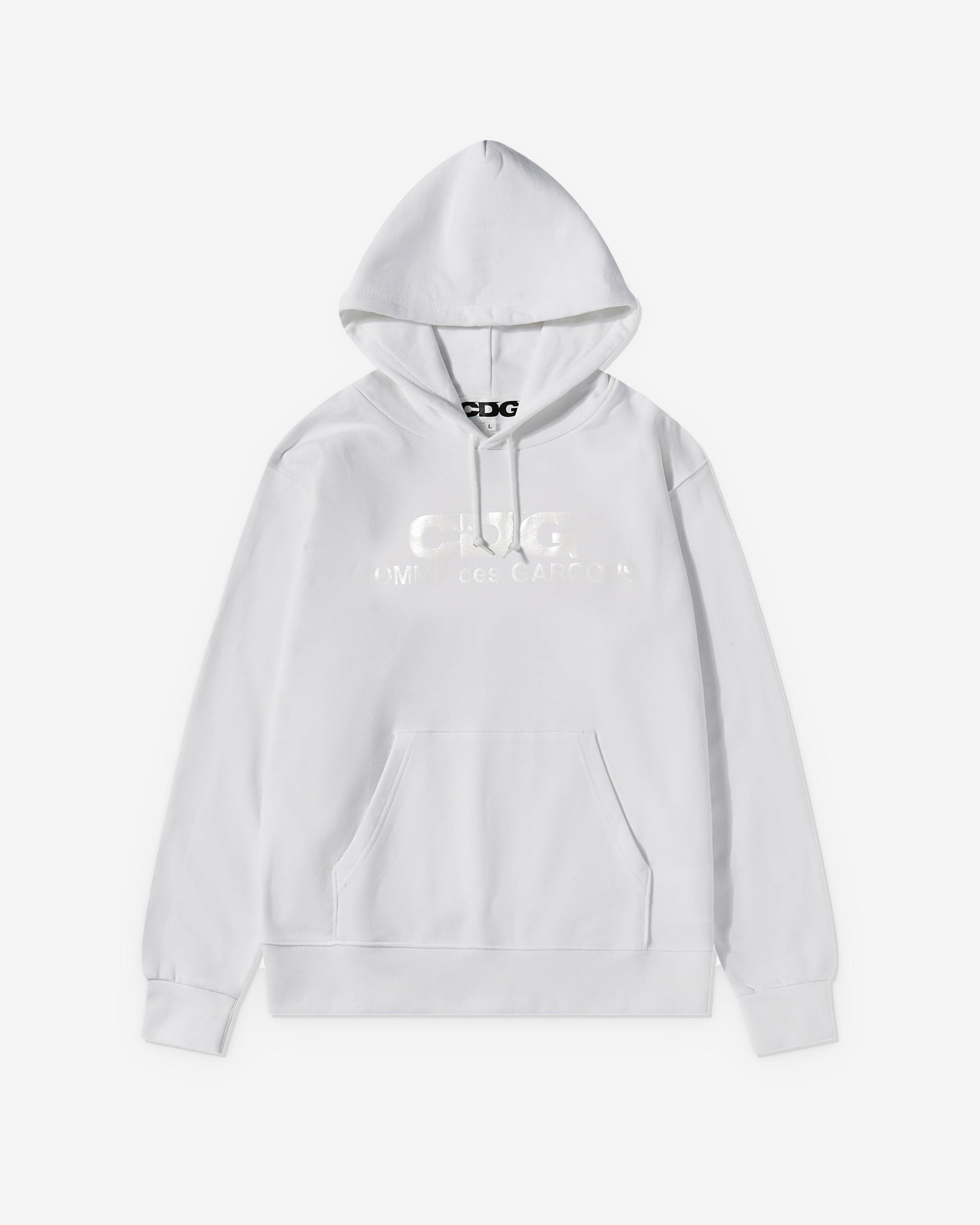 CDG - Monochrome Logo Hoodie - (White) by COMME DES GARCONS
