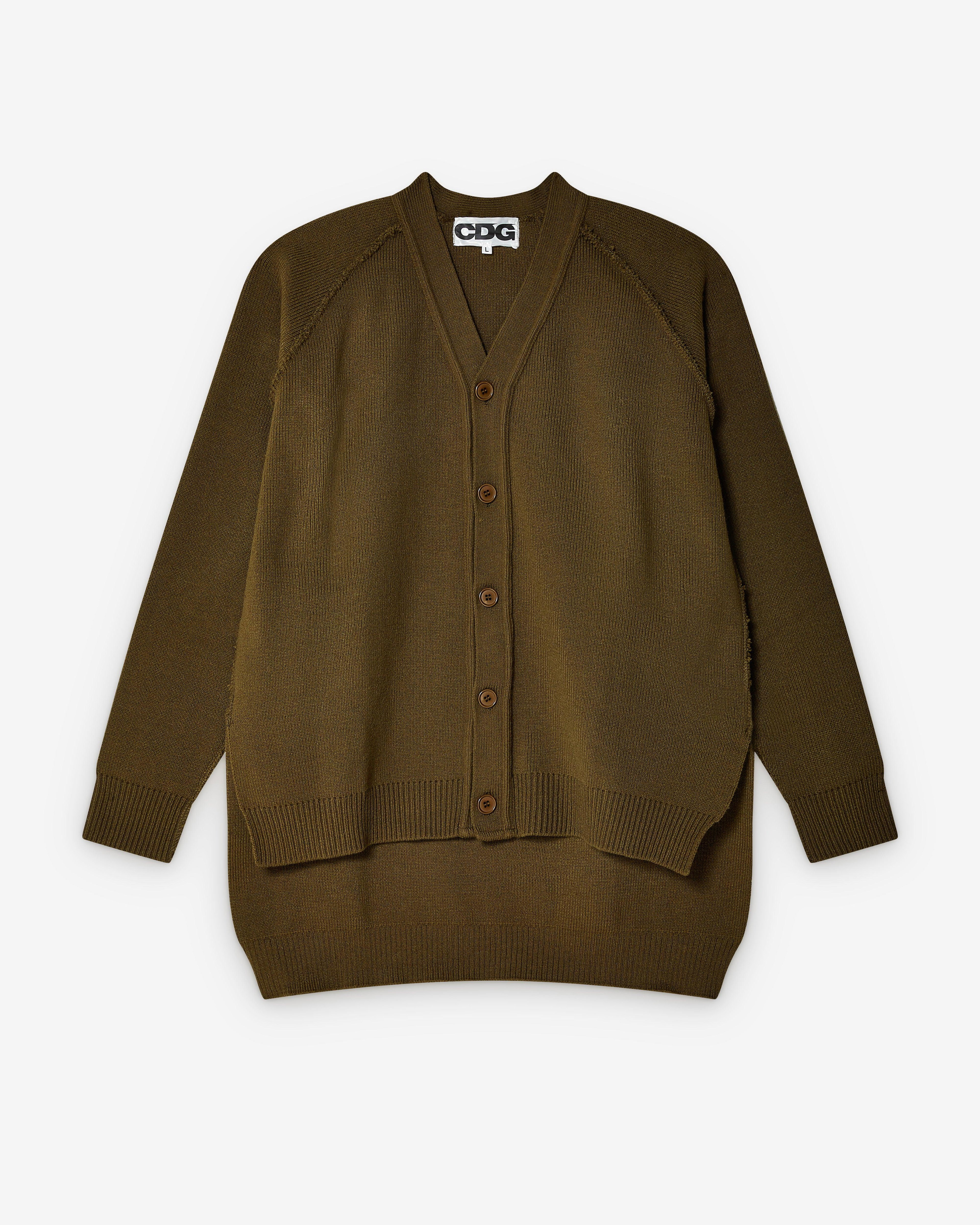 CDG - Outside Seam Cardigan - (Khaki) by COMME DES GARCONS