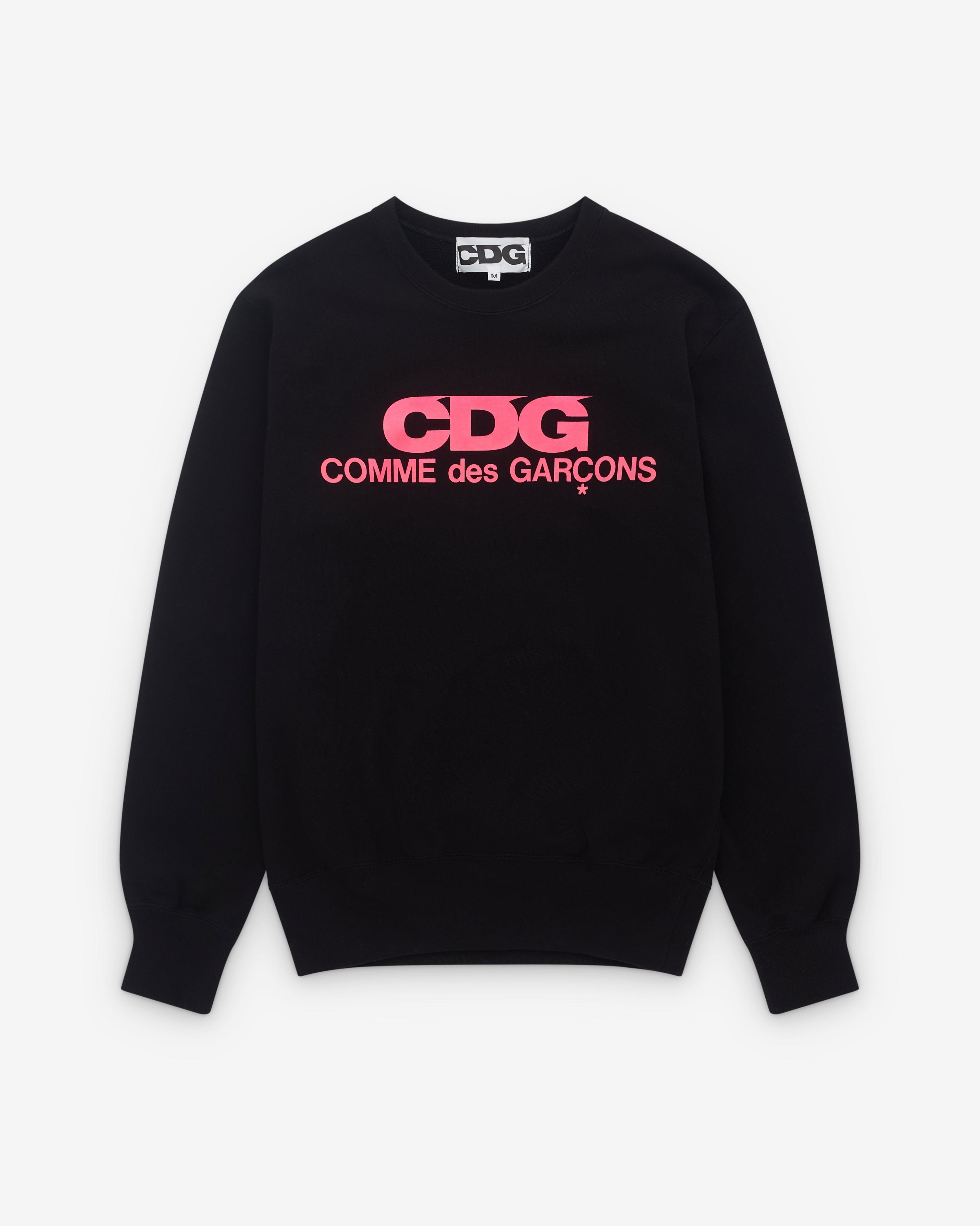 CDG - Pink Logo Sweatshirt - (Black) by COMME DES GARCONS