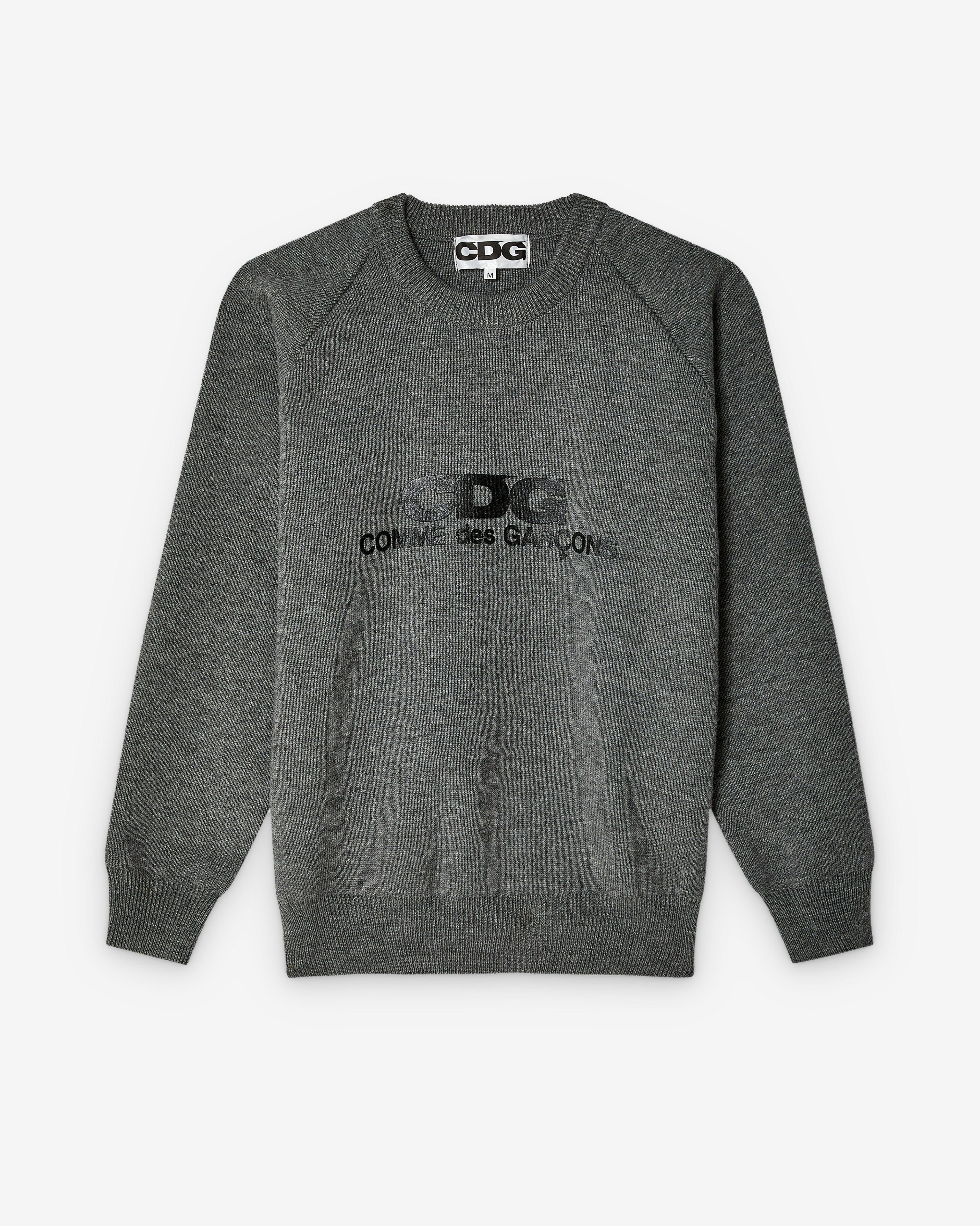 CDG - Rib Stitch School Pullover - (Grey) by COMME DES GARCONS